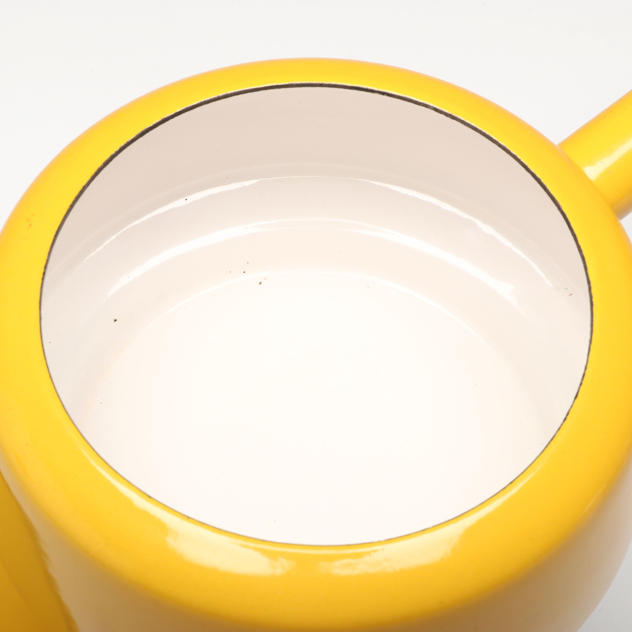 Dansk "Kobenstyle" Yellow Enameled Casserole Dishes, Fondue Pot and Sauce Pans