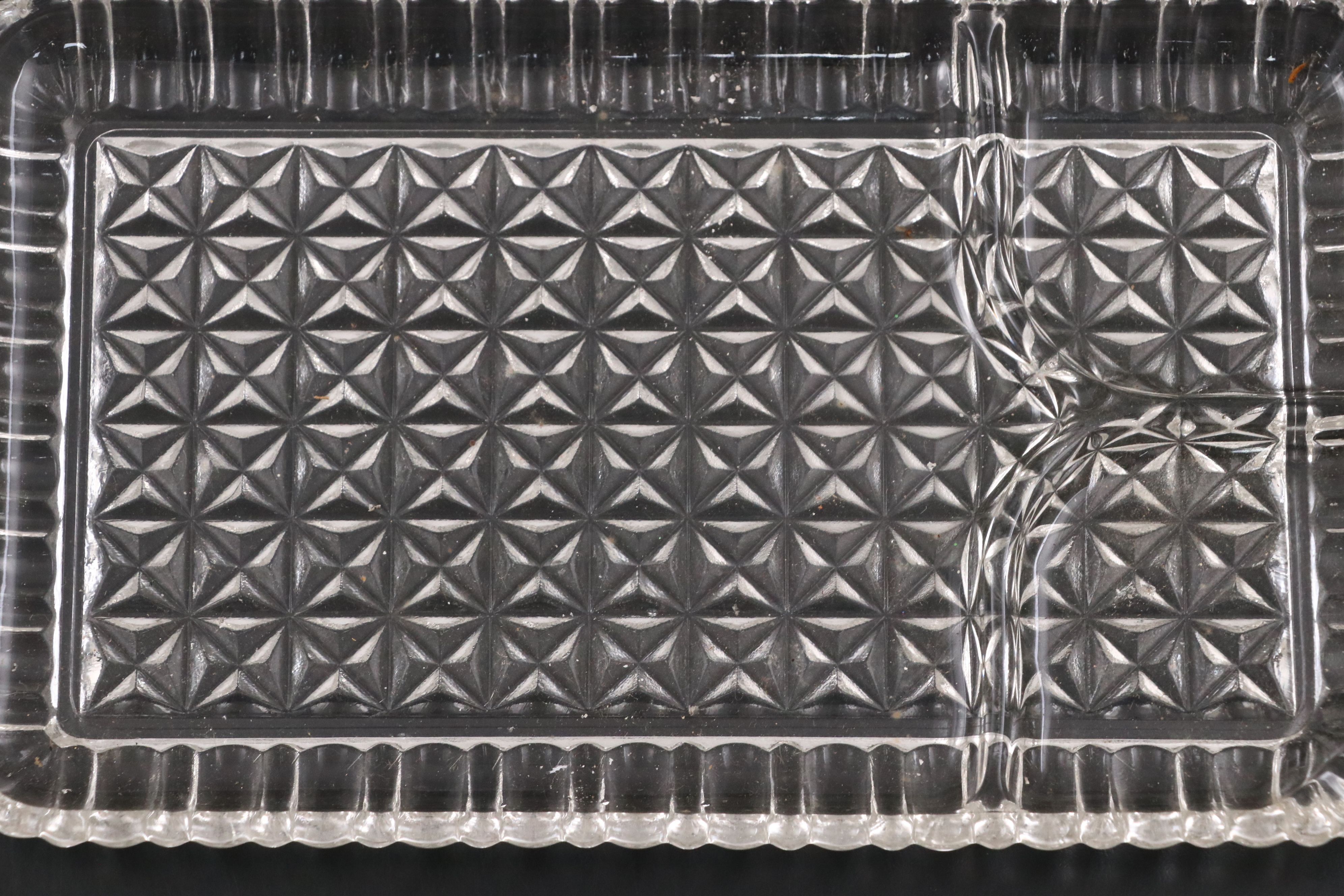 Anchor Hocking "Serva-Snack" Crystal Trays and Cups