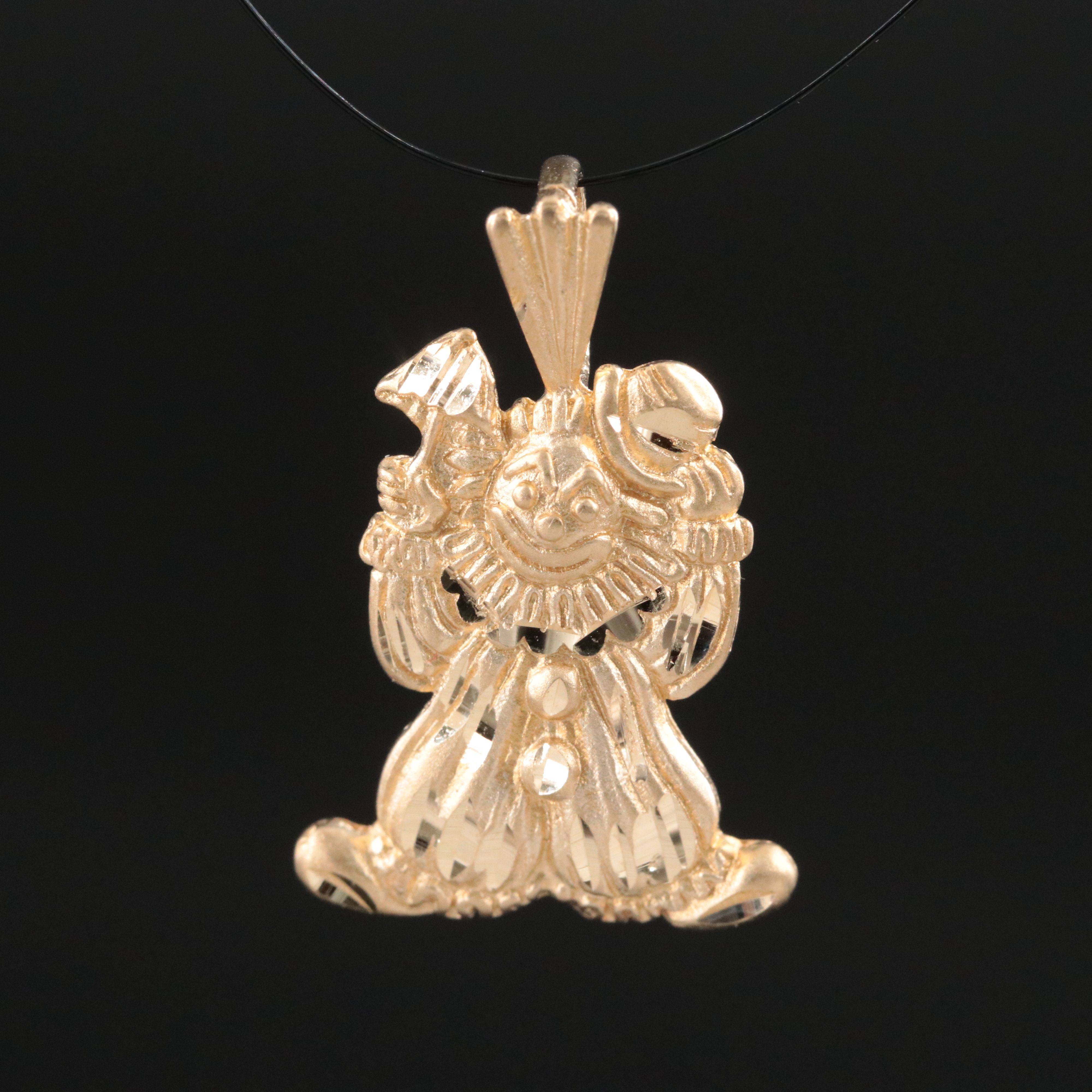 14K Clown Pendant