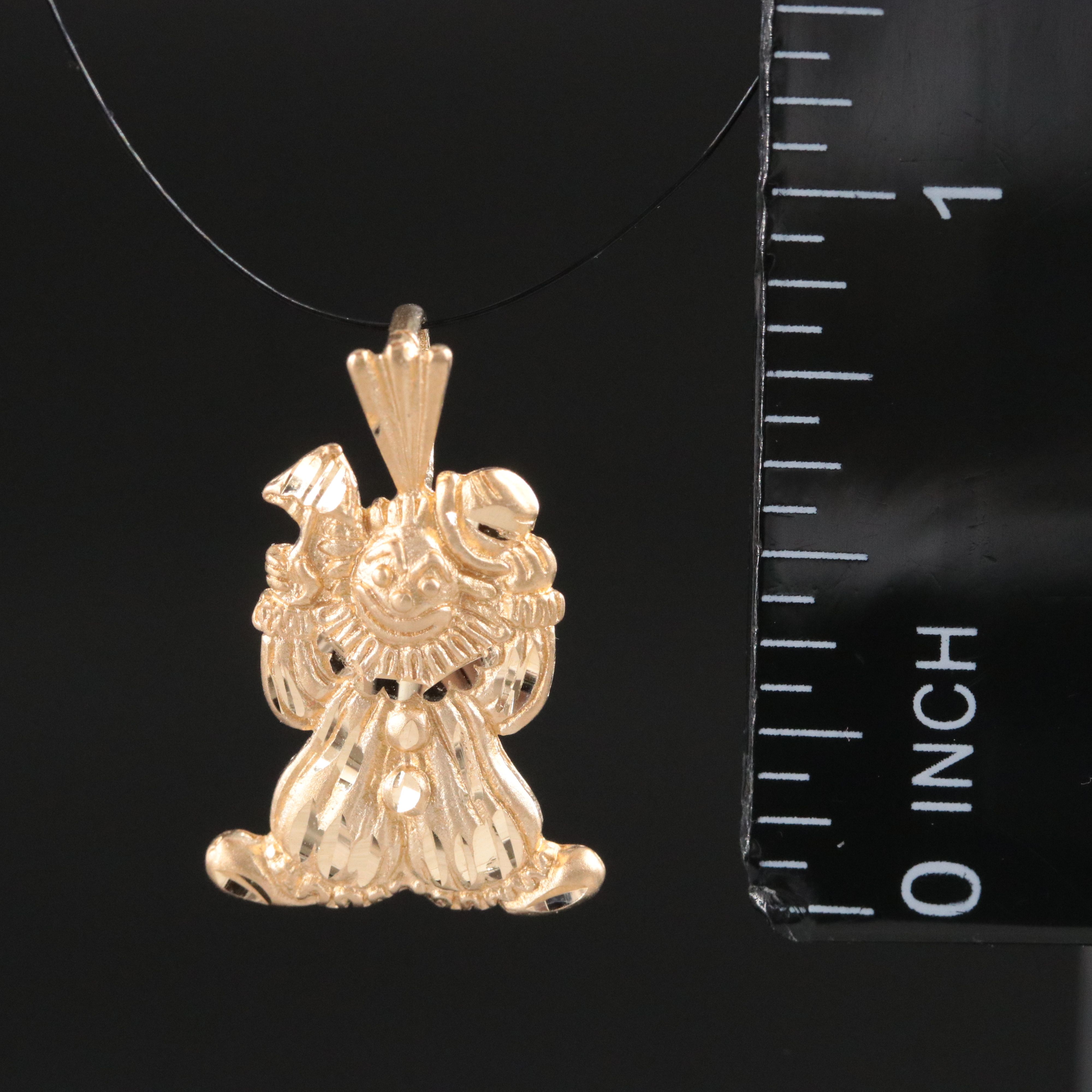 14K Clown Pendant