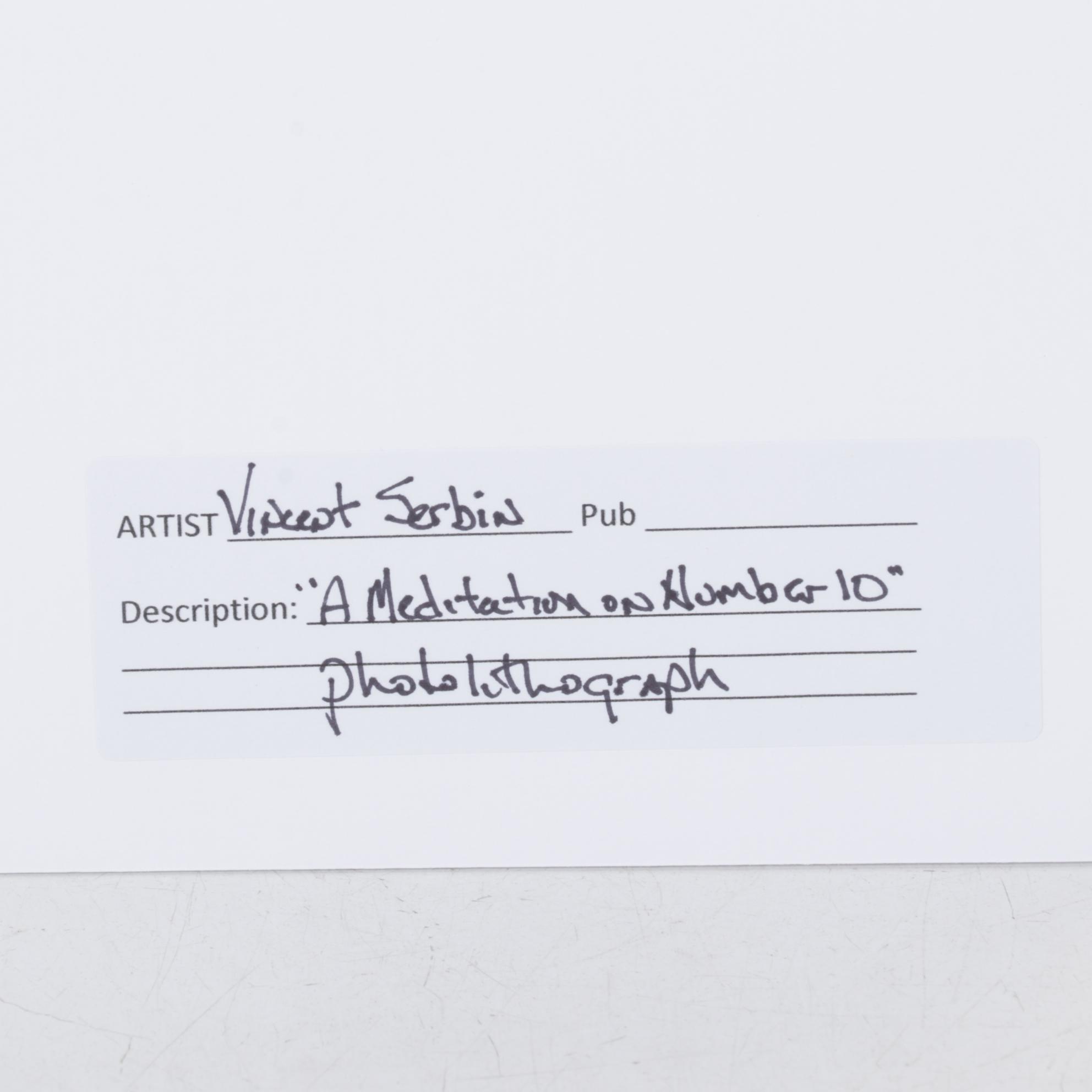 Lithograph Print After Vincent Serbin "A Meditation on Number 10"