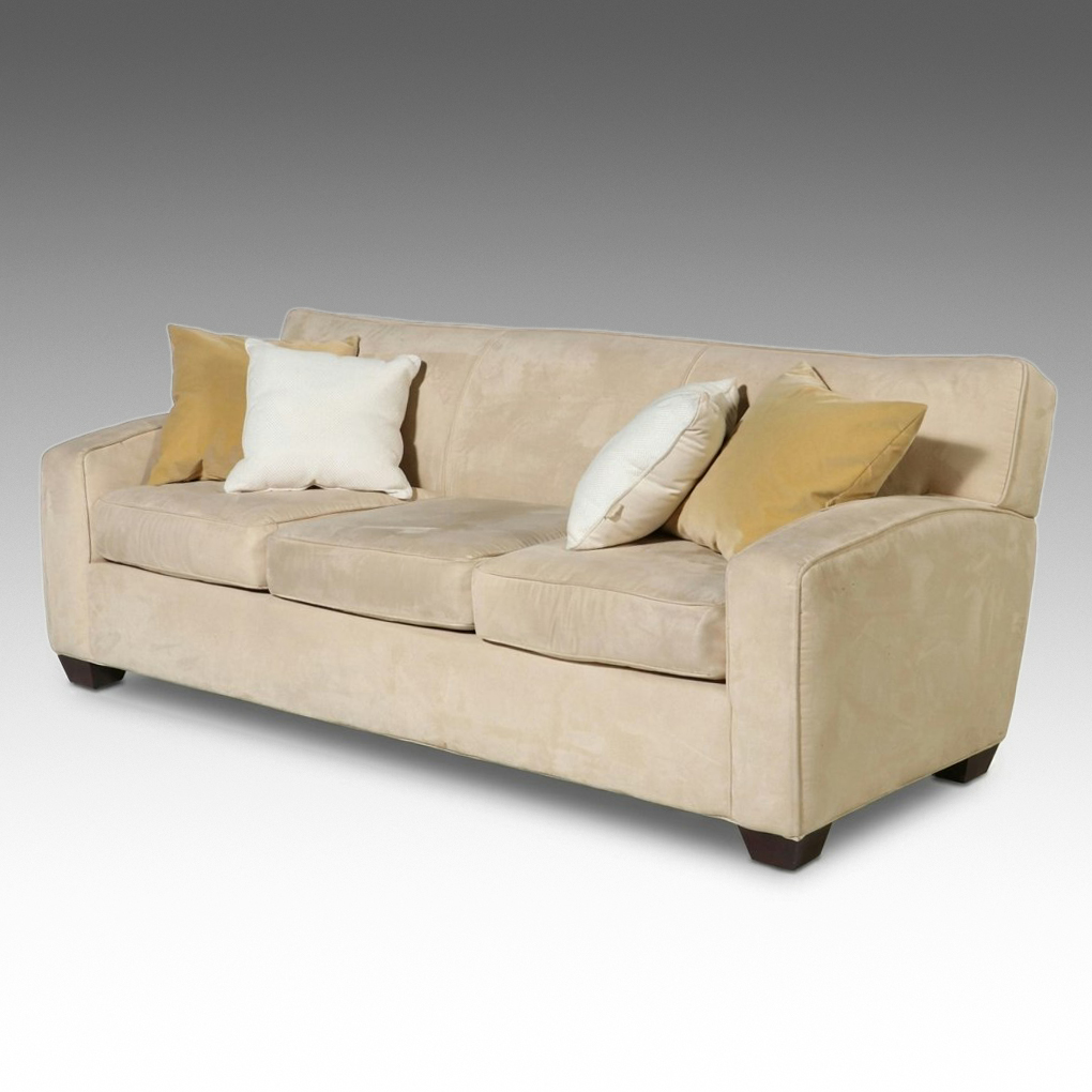 Rowe Furniture Contemporary Microsuede Three-Seat Sofa, 21st Century