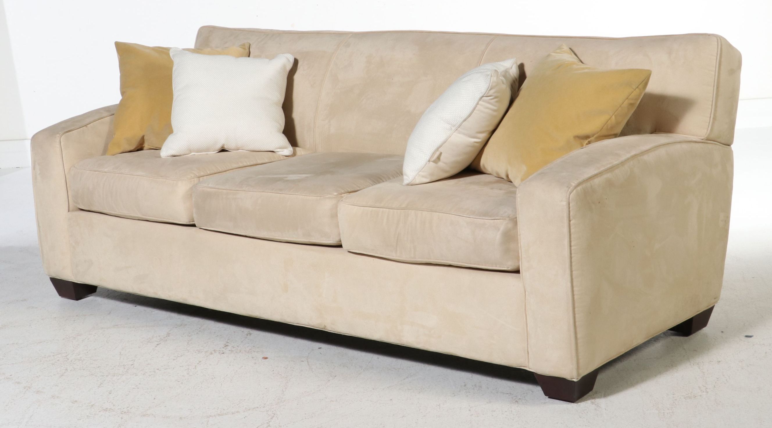 Rowe Furniture Contemporary Microsuede Three-Seat Sofa, 21st Century