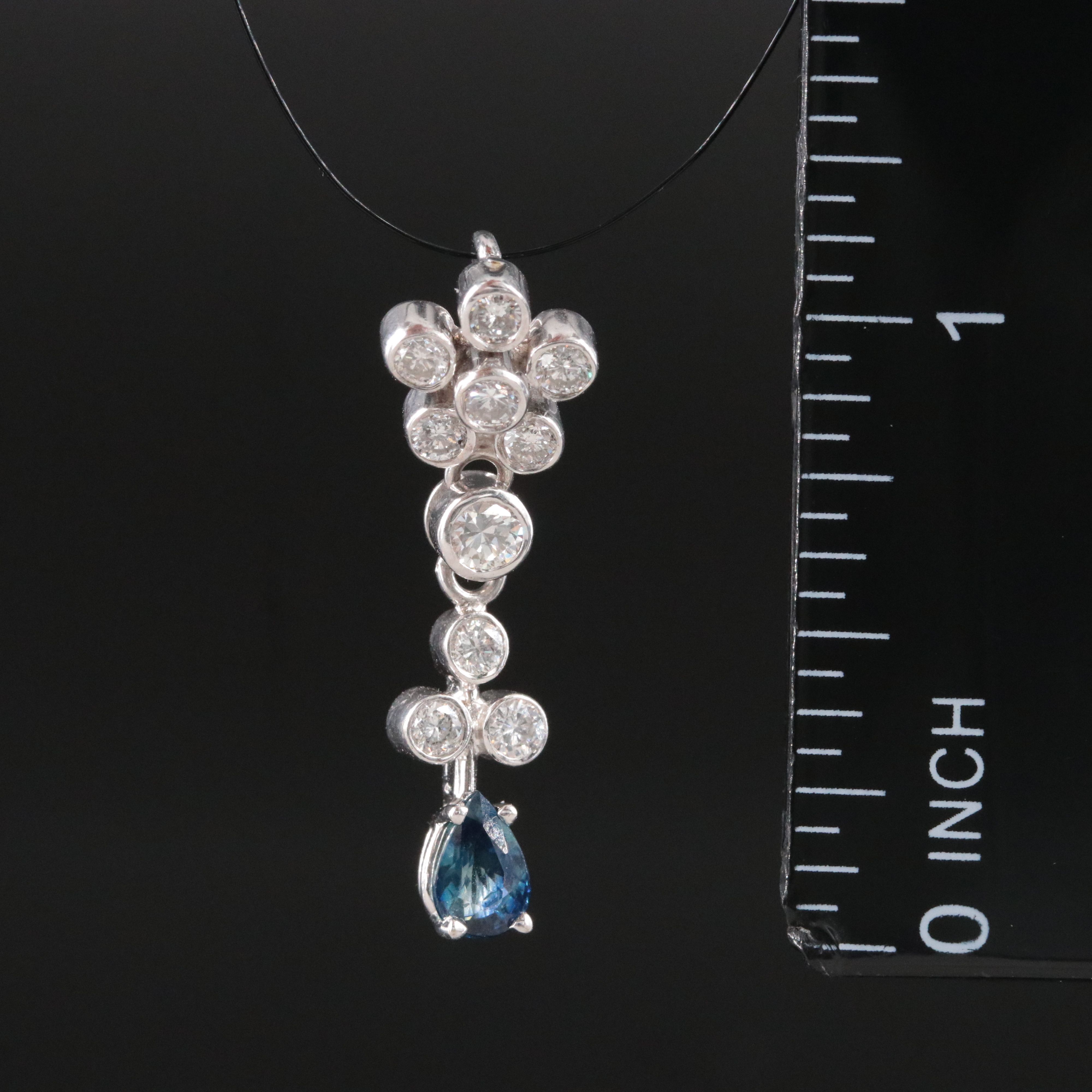 14K Sapphire and Diamond Pendant