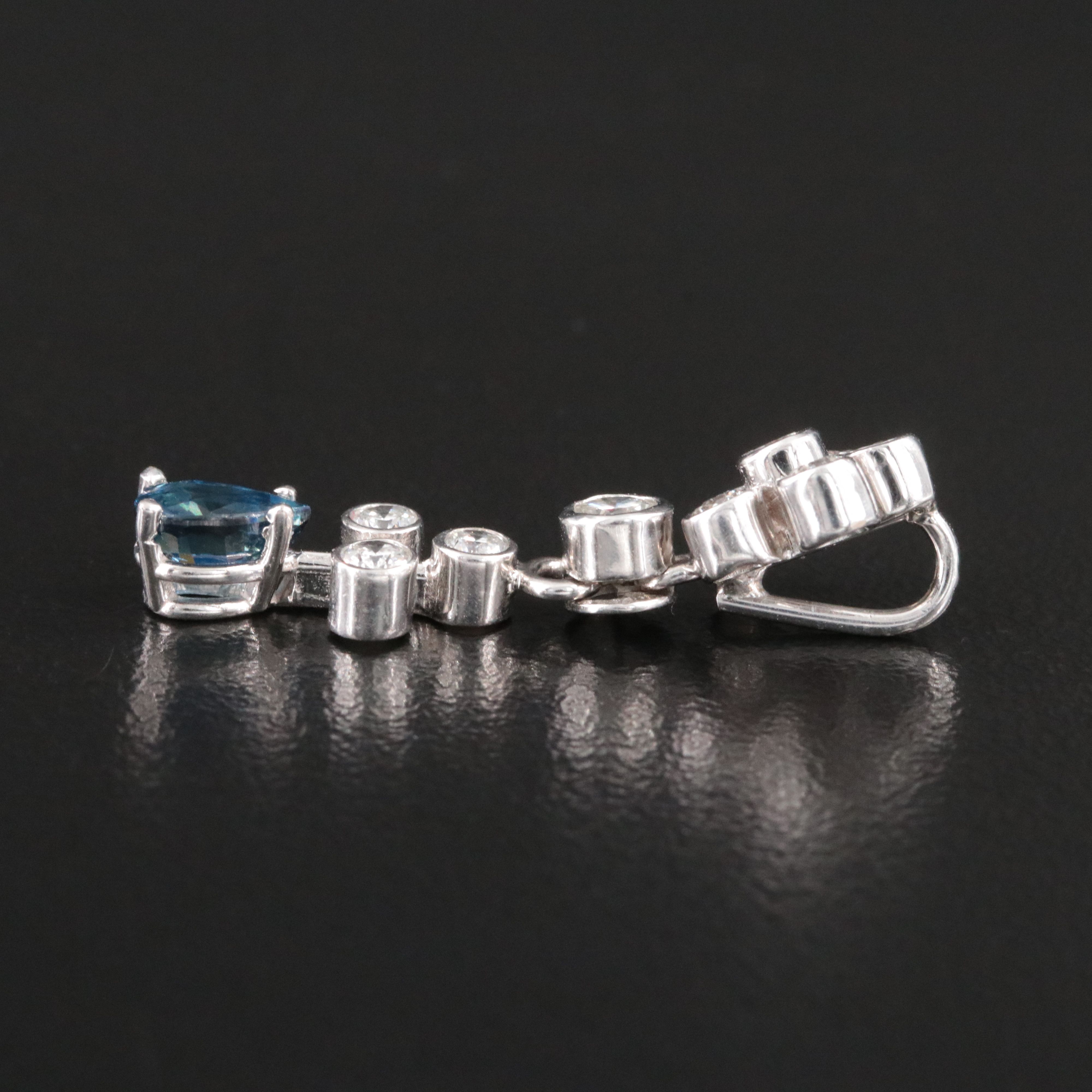 14K Sapphire and Diamond Pendant