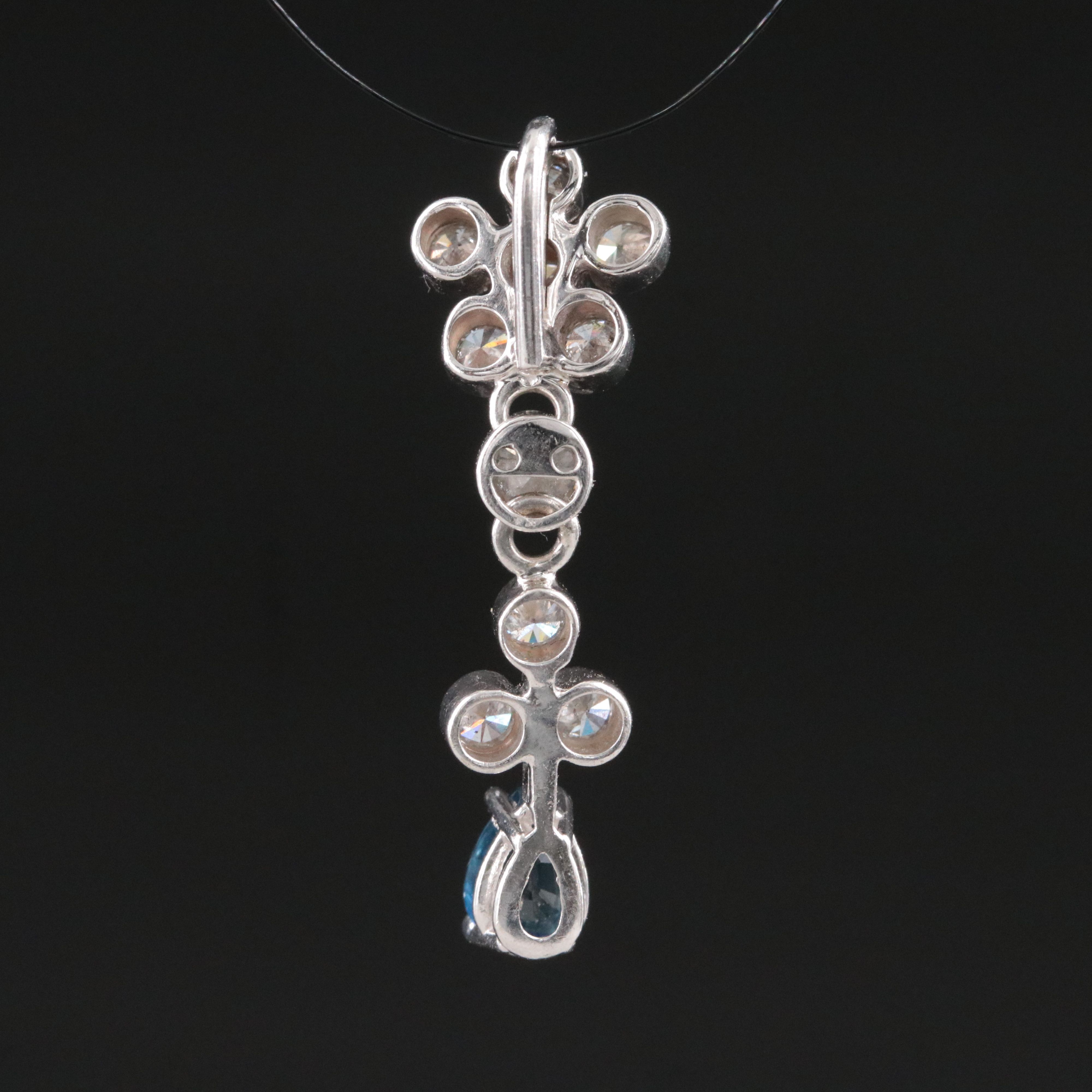 14K Sapphire and Diamond Pendant