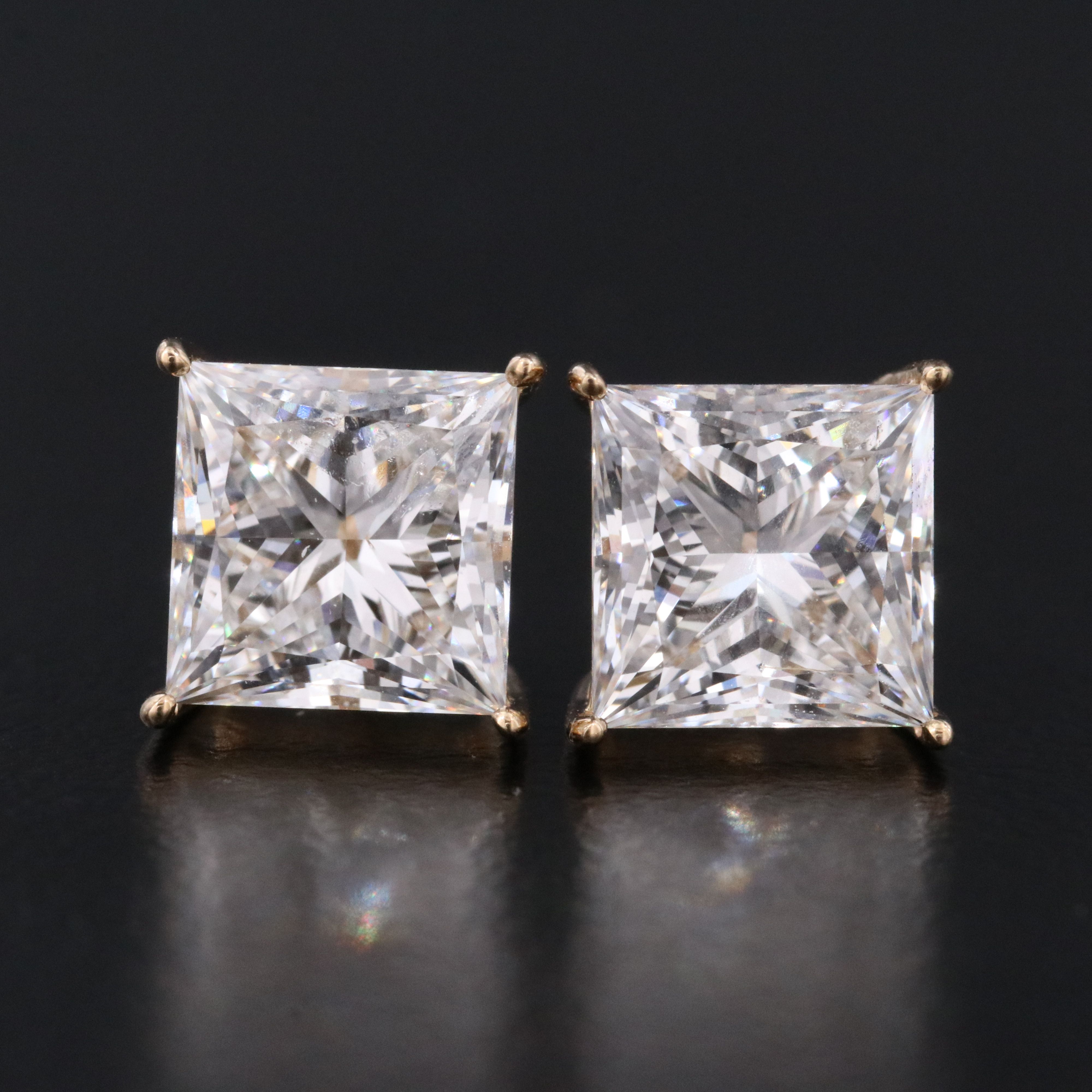 18K 4.15 CTW Lab Grown Diamond Stud Earrings with IGI Reports