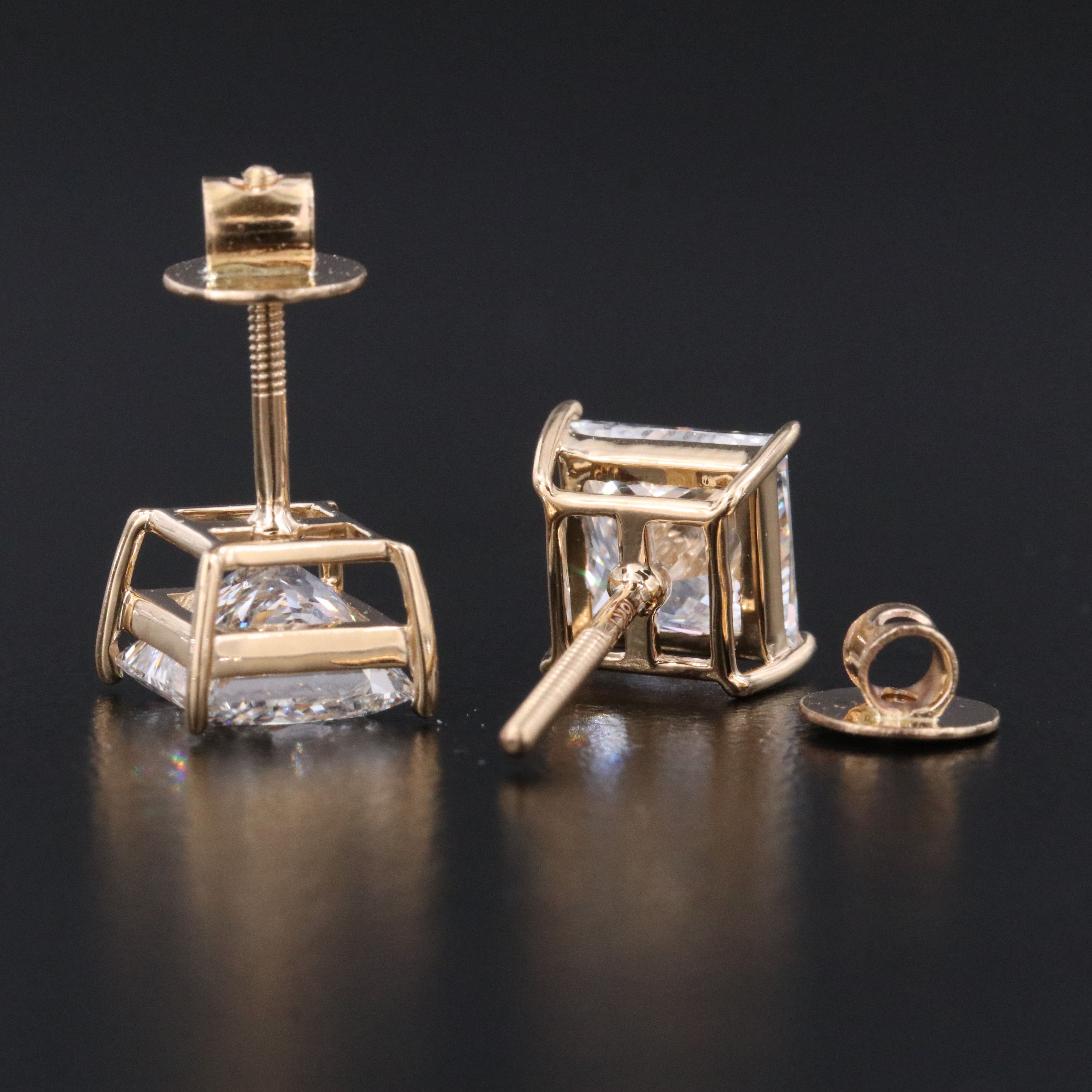 18K 4.15 CTW Lab Grown Diamond Stud Earrings with IGI Reports