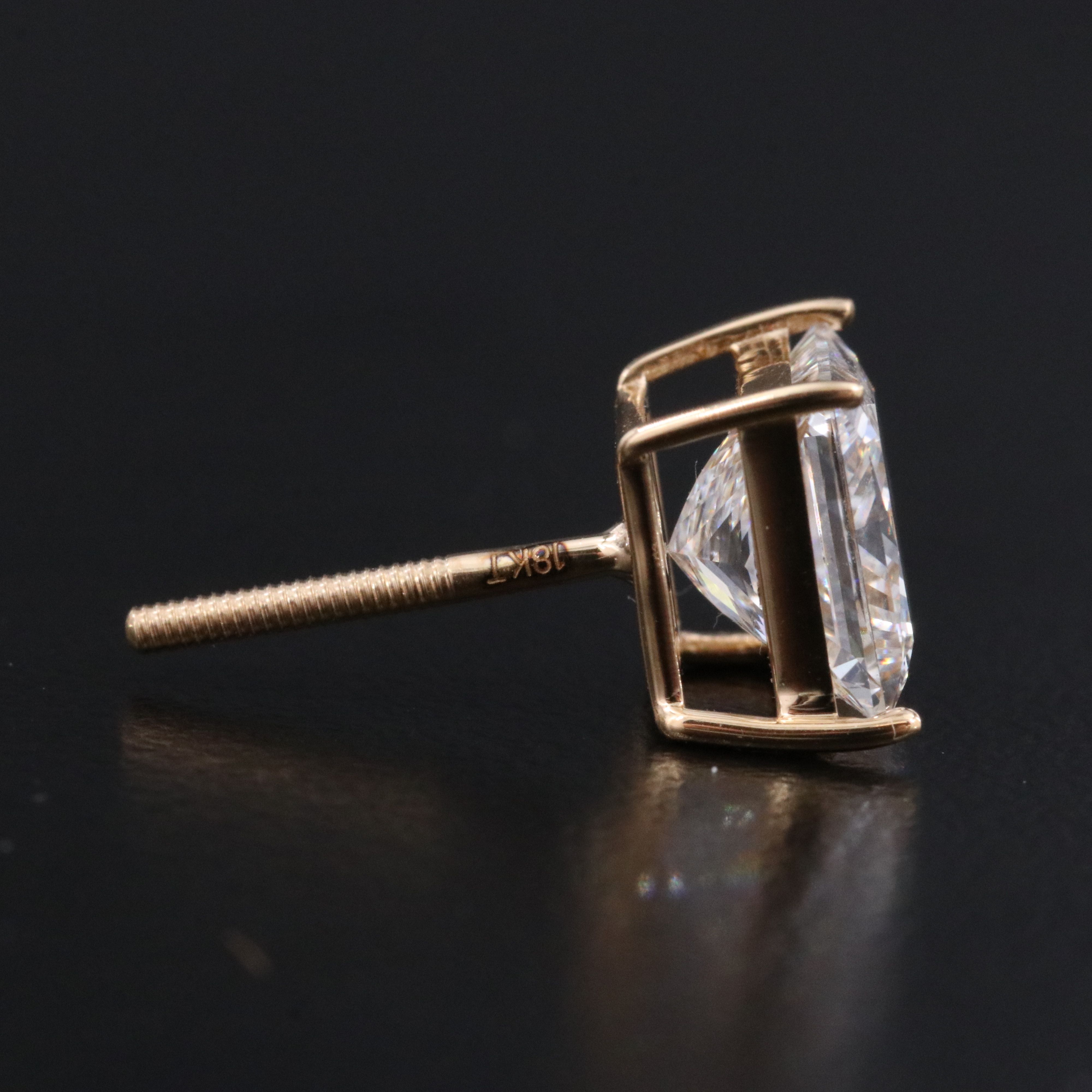 18K 4.15 CTW Lab Grown Diamond Stud Earrings with IGI Reports