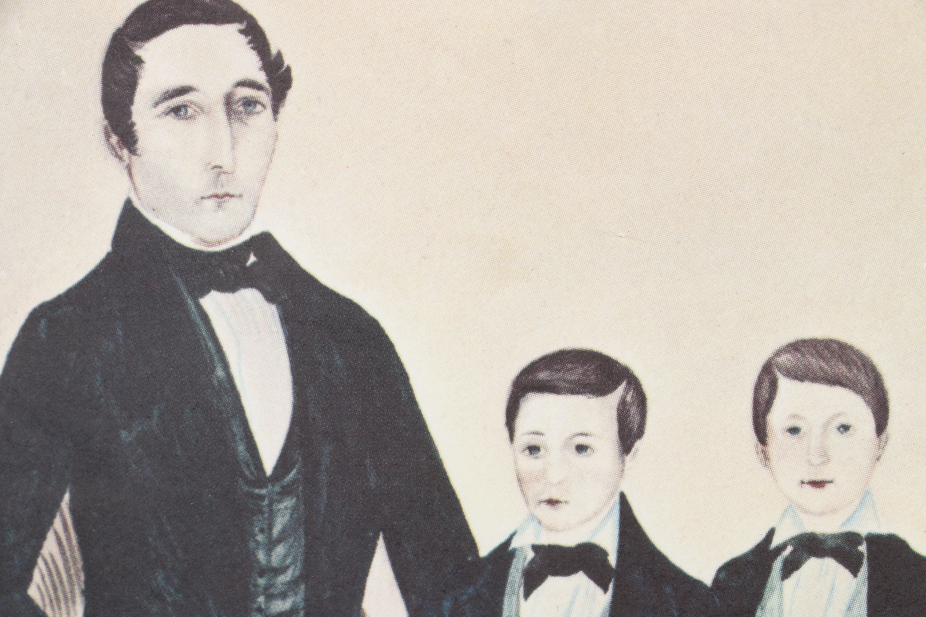 Offset Lithograph "Family Group" Portrait Circa 1840