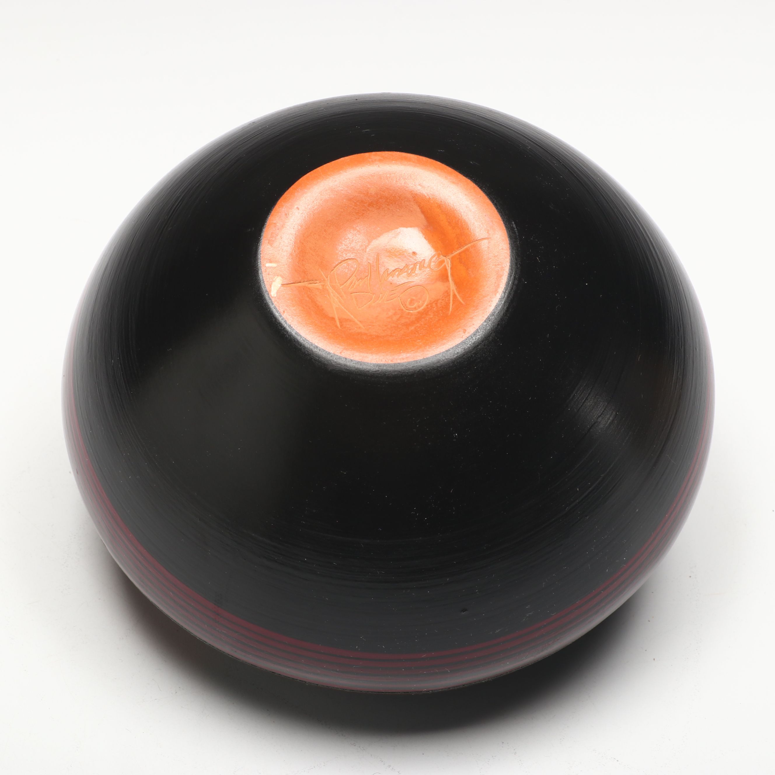 Paul Lansing Navajo Pottery Bowl with Bear Design