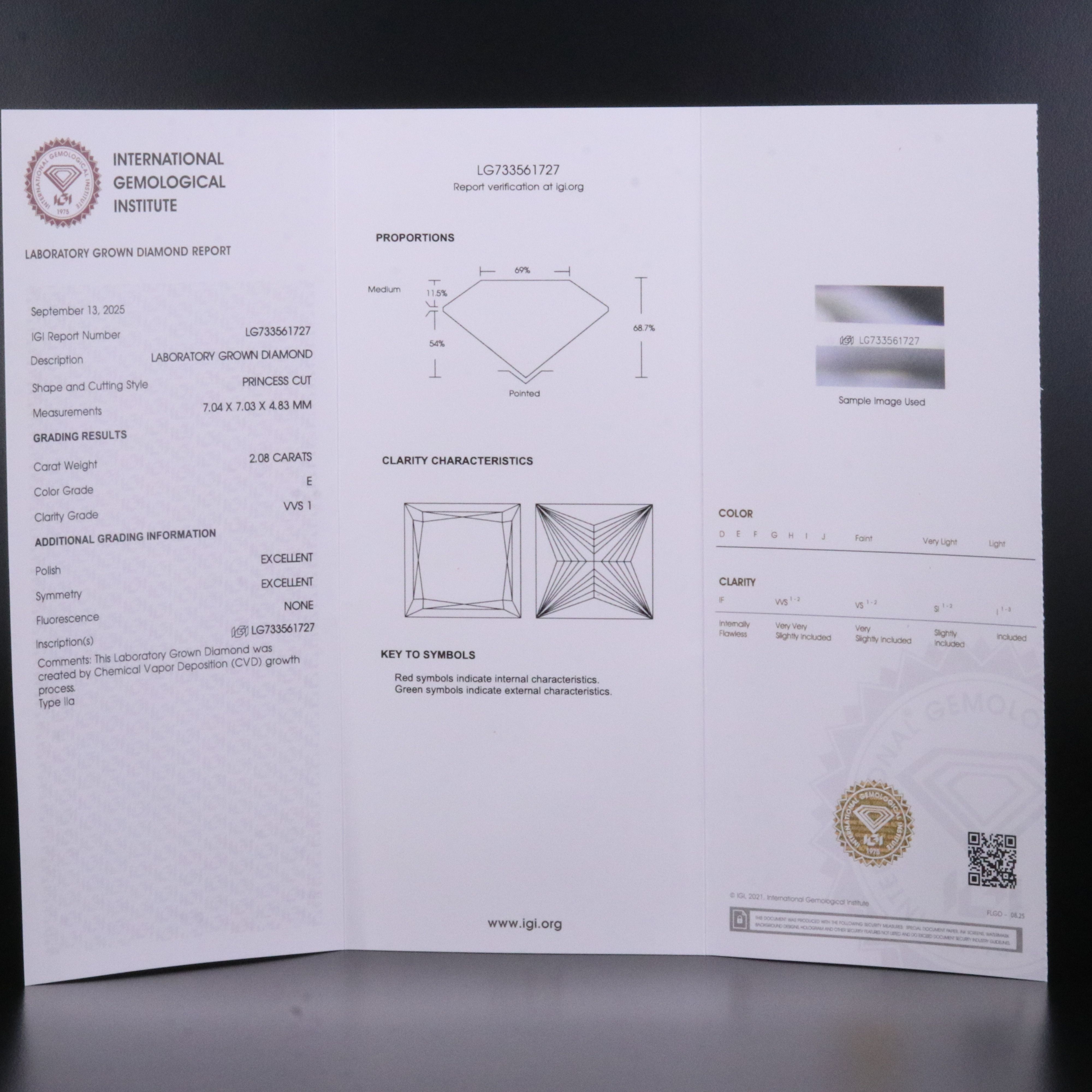 18K 4.15 CTW Lab Grown Diamond Stud Earrings with IGI Reports