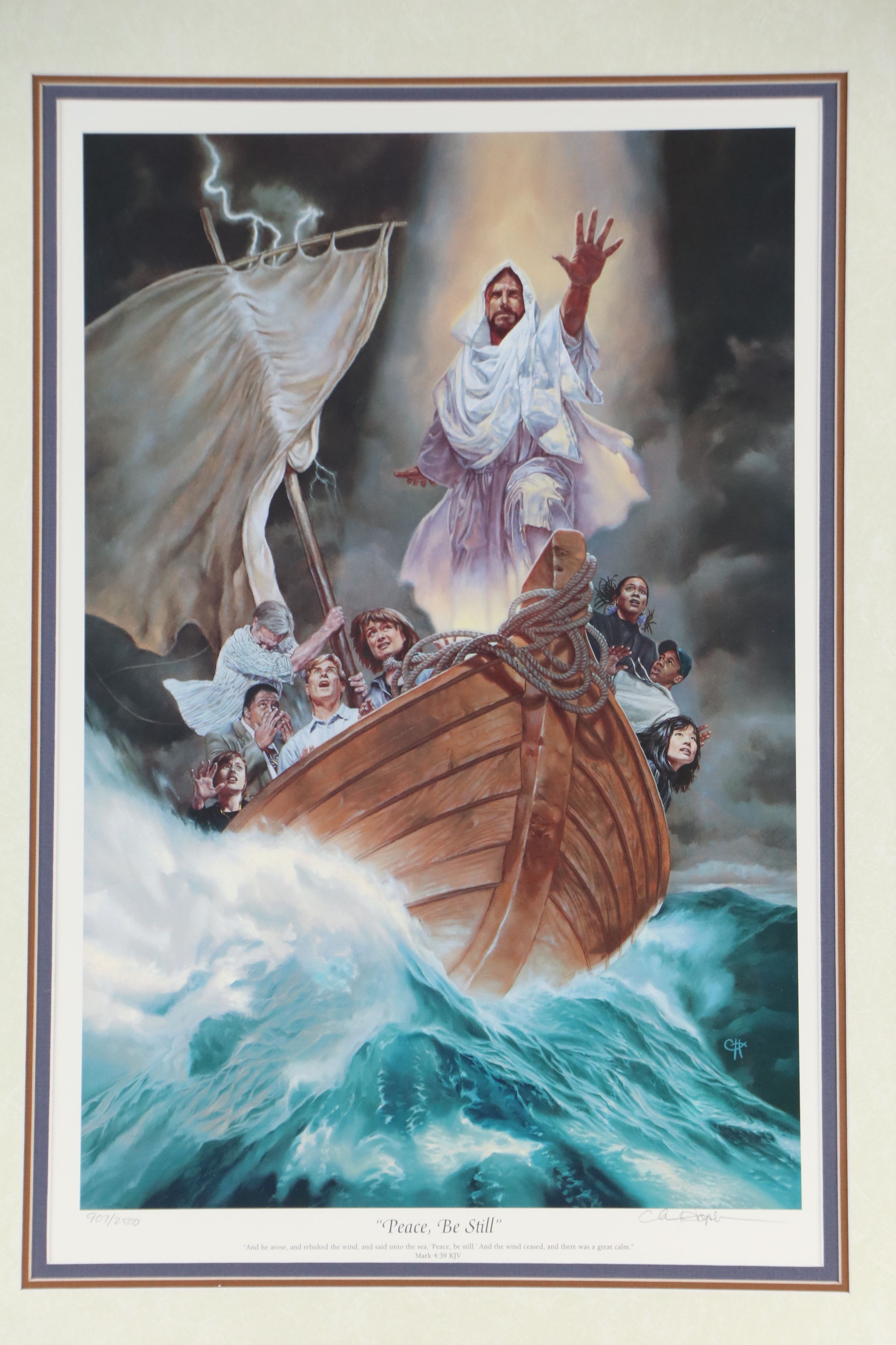 Chris Hopkins Offset Lithograph "Peace, Be Still," 1997