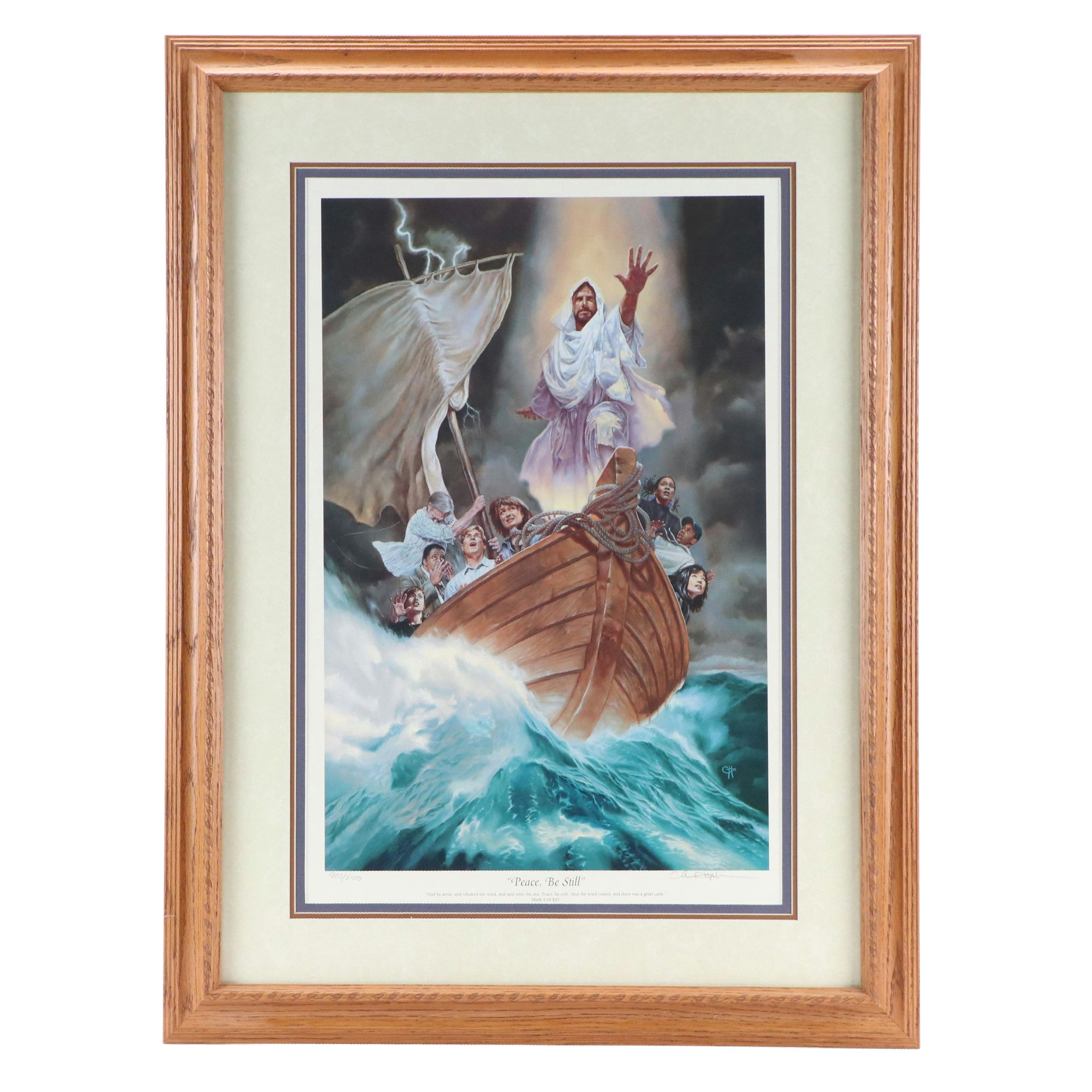 Chris Hopkins Offset Lithograph "Peace, Be Still," 1997