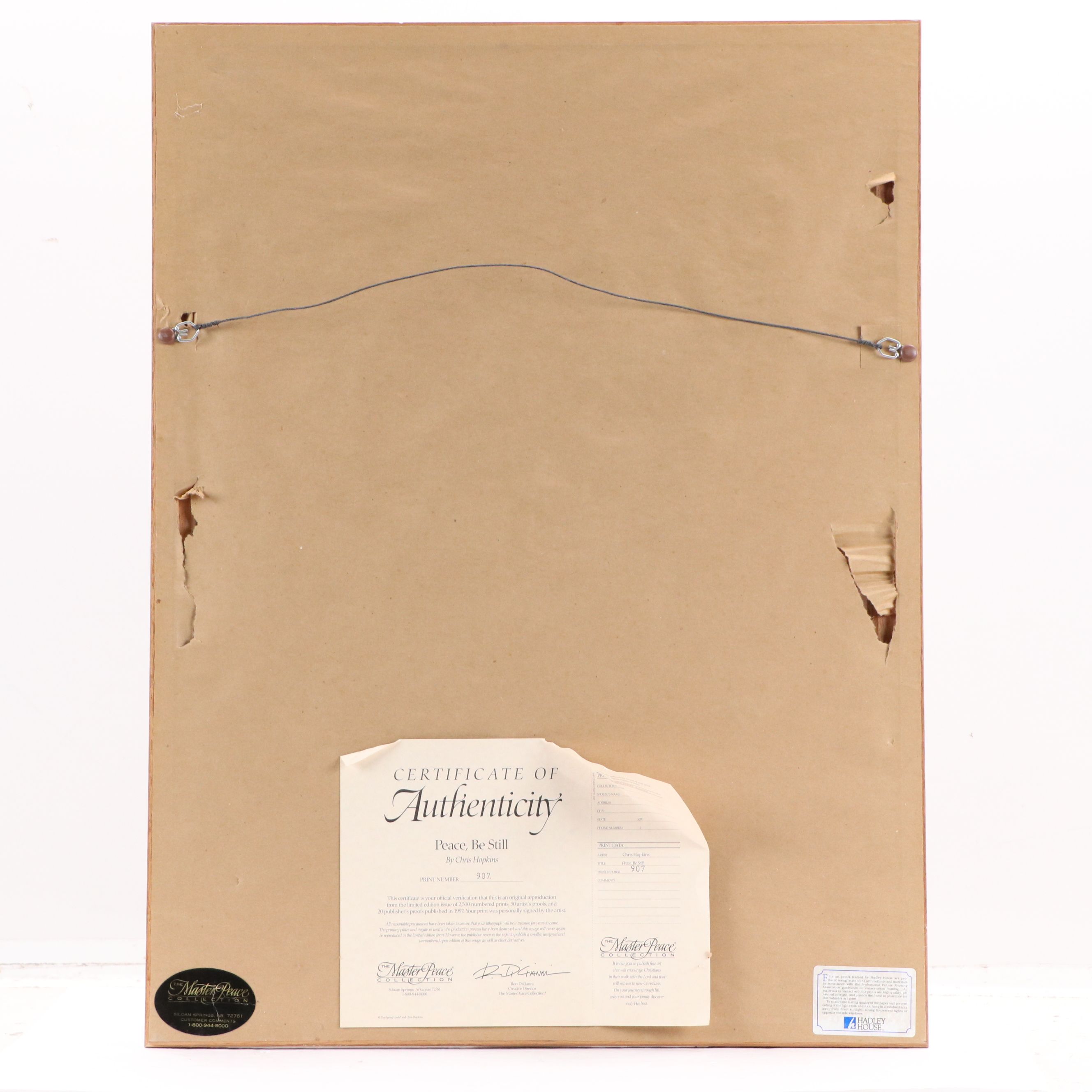 Chris Hopkins Offset Lithograph "Peace, Be Still," 1997