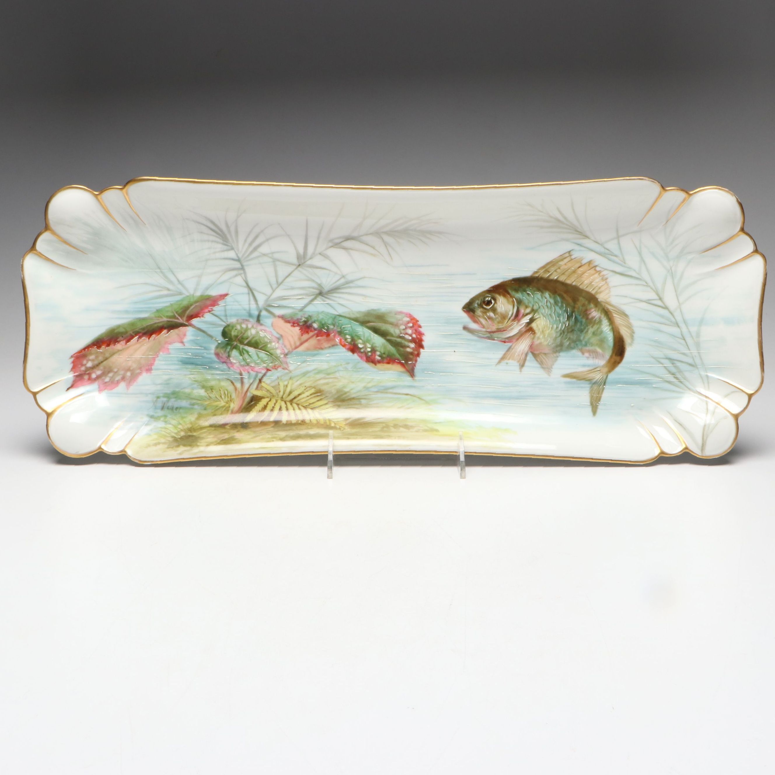 Haviland "Schleiger 10" Hand-Painted Fish Service