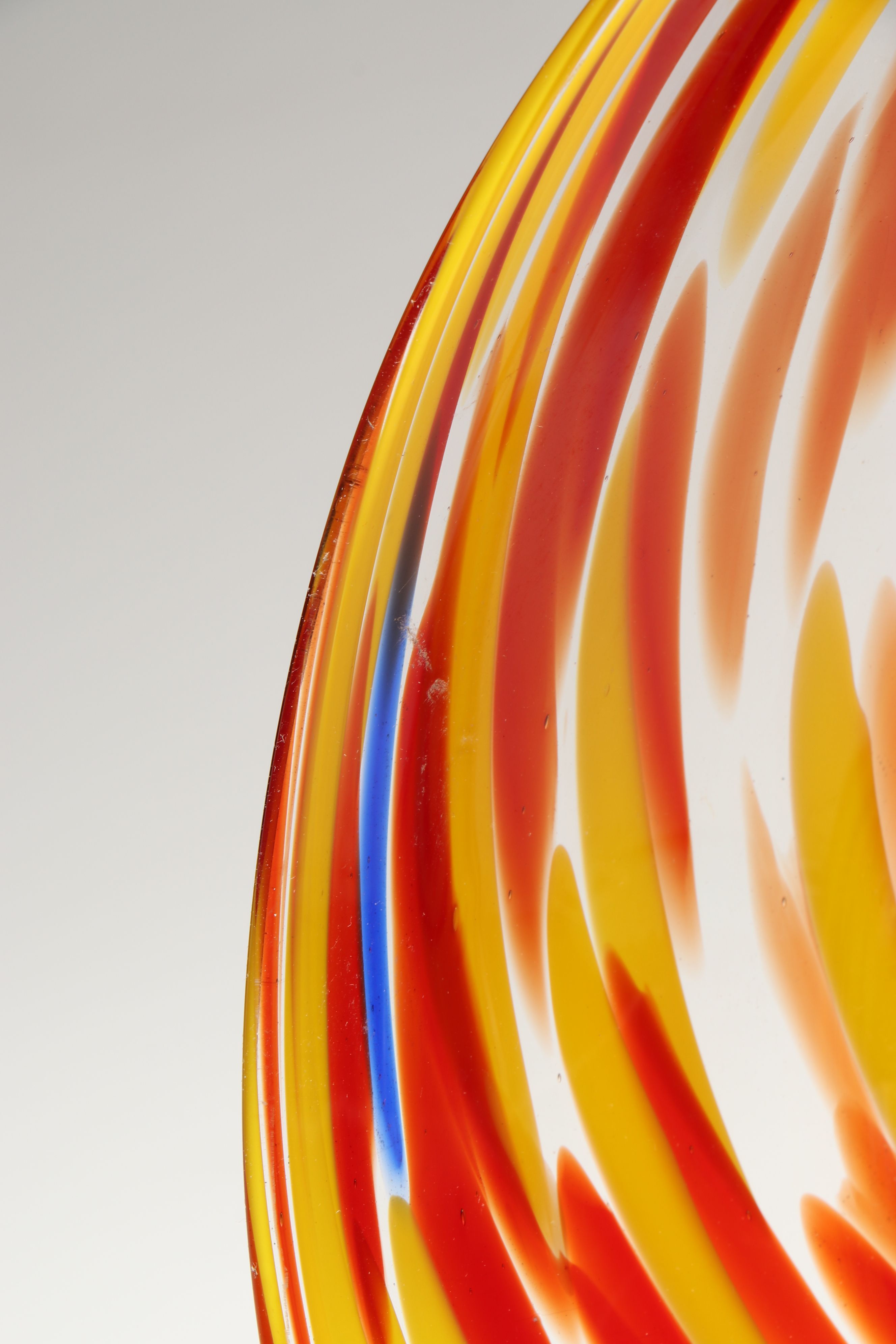 Wako Cobalt Grape Glass Paperweight with Multicolor Art Glass Footed Bowl