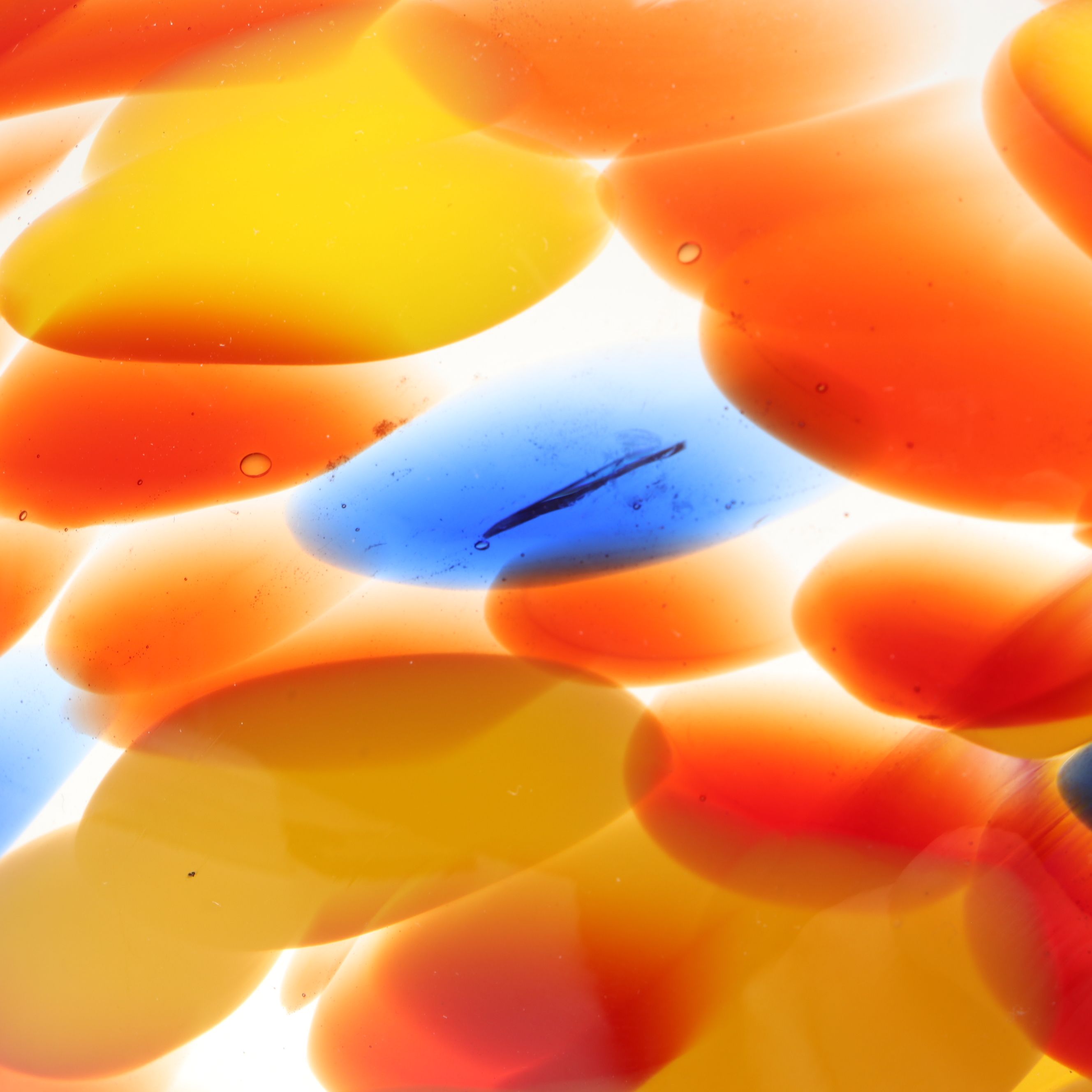 Wako Cobalt Grape Glass Paperweight with Multicolor Art Glass Footed Bowl