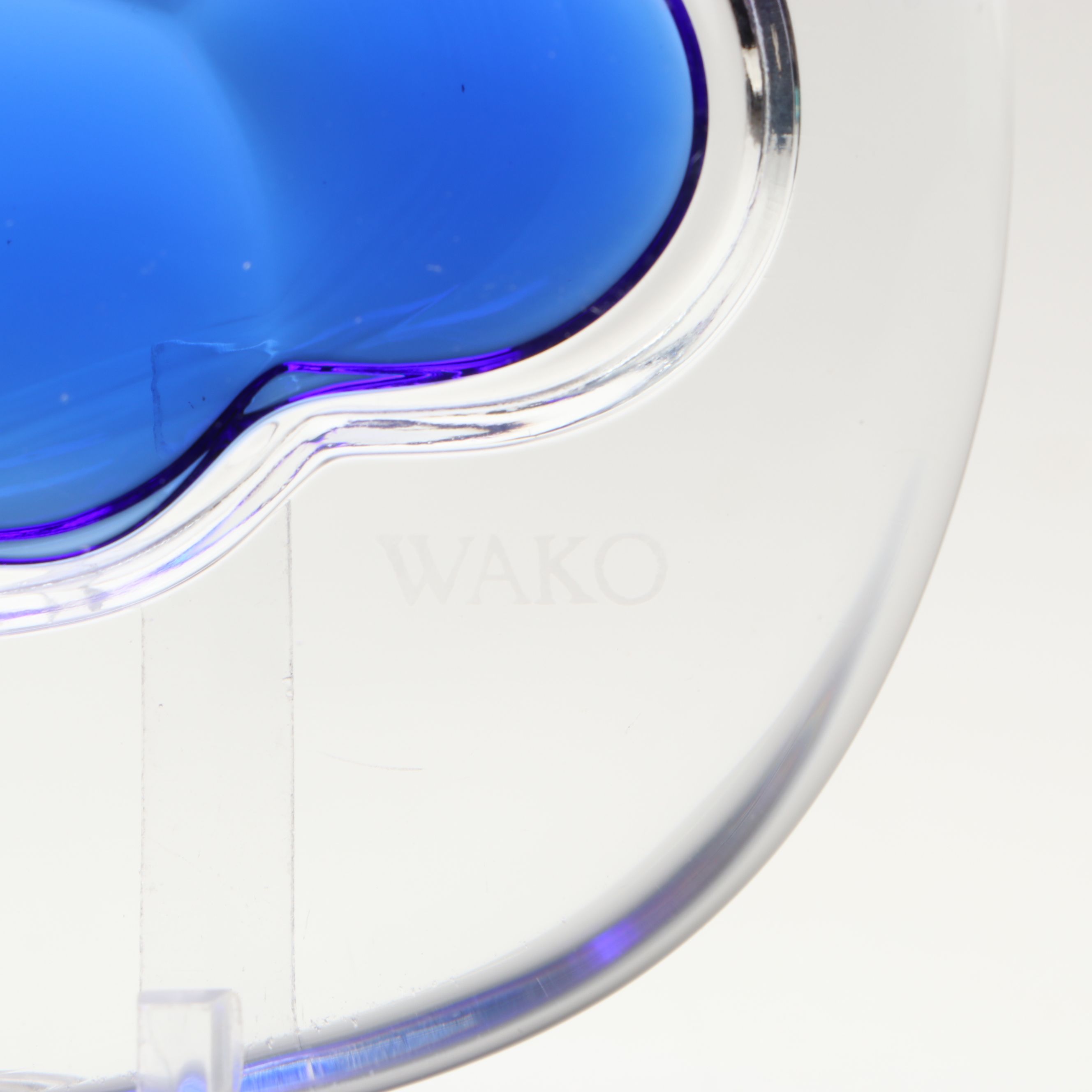 Wako Cobalt Grape Glass Paperweight with Multicolor Art Glass Footed Bowl