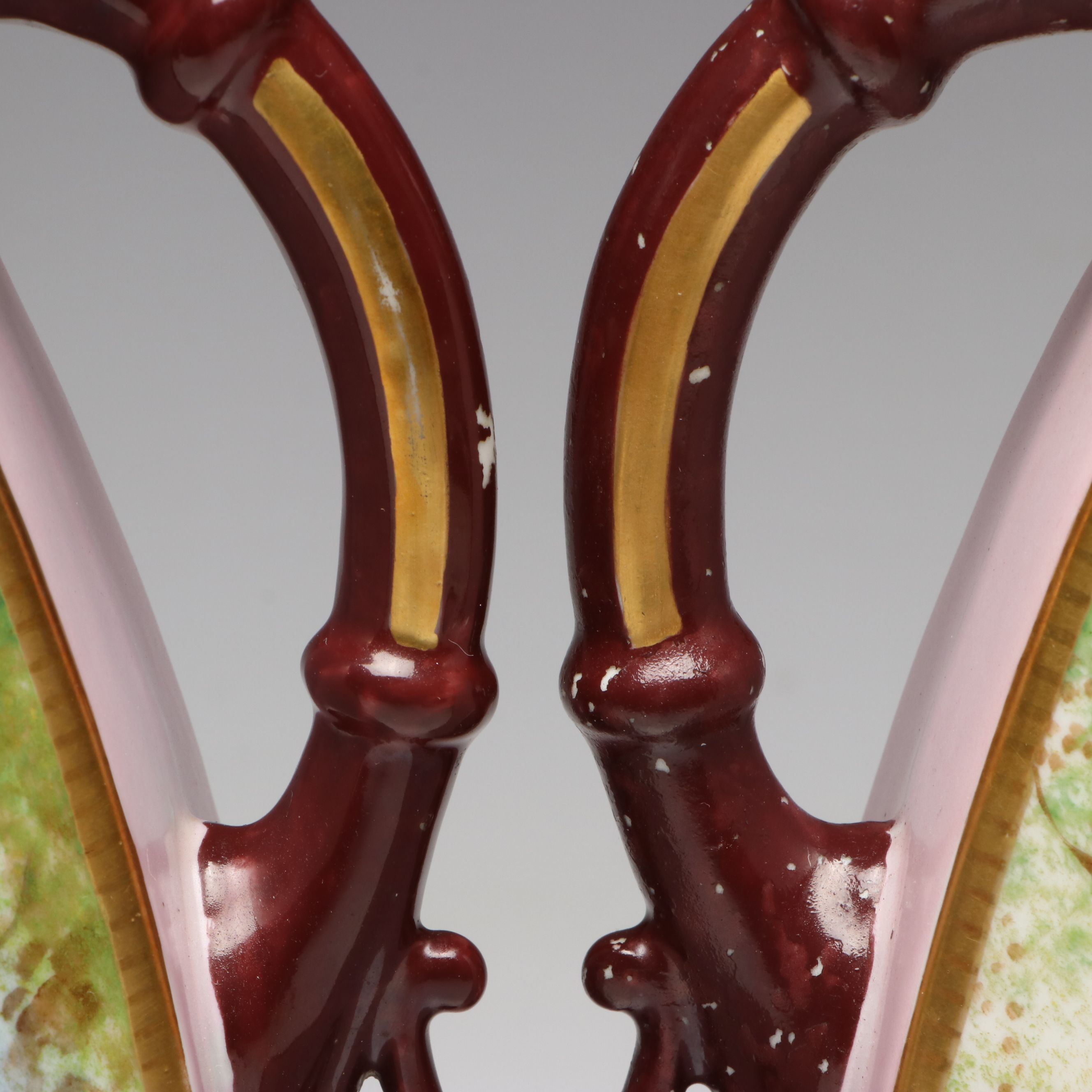 Vintage Pastoral Scene Porcelain Vases