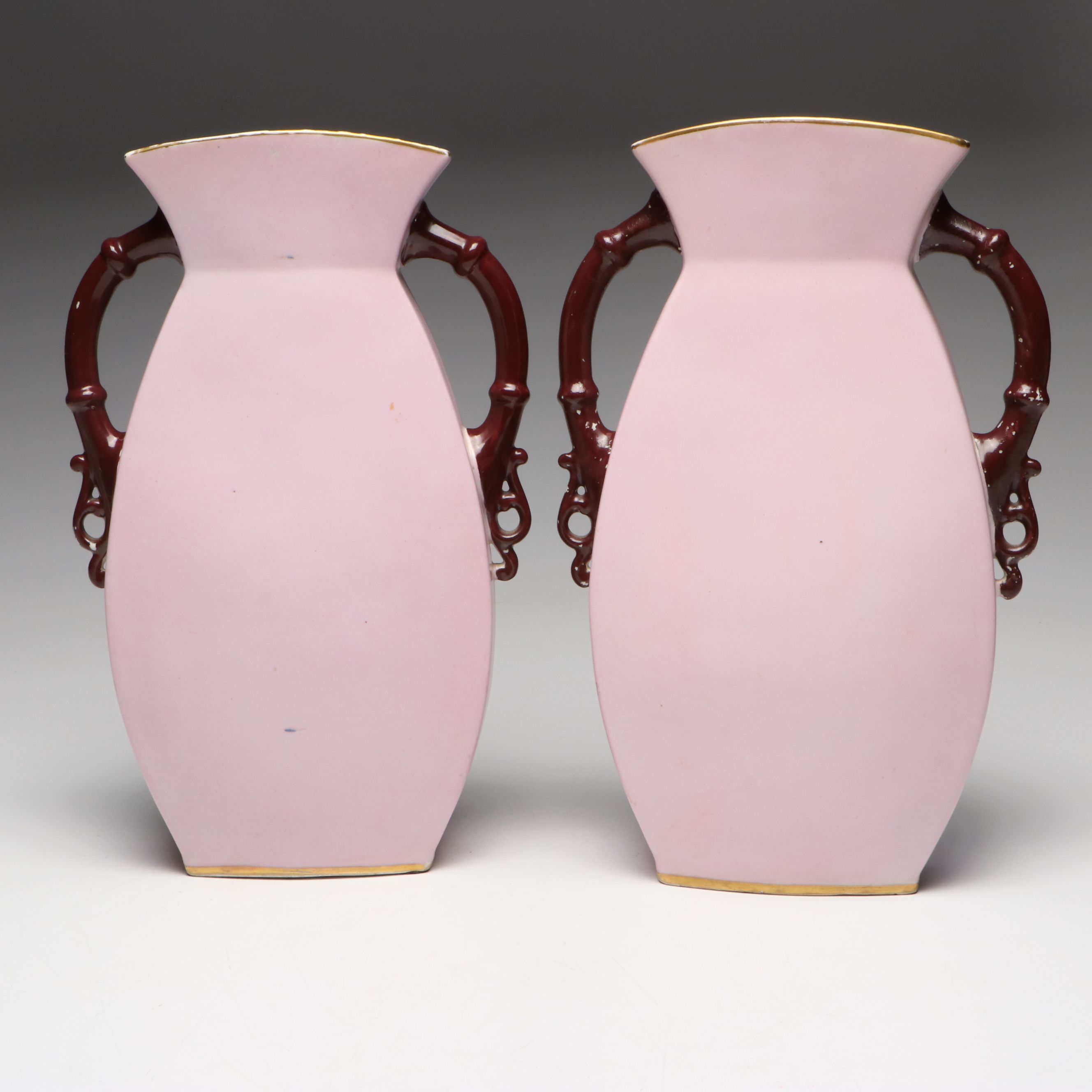 Vintage Pastoral Scene Porcelain Vases