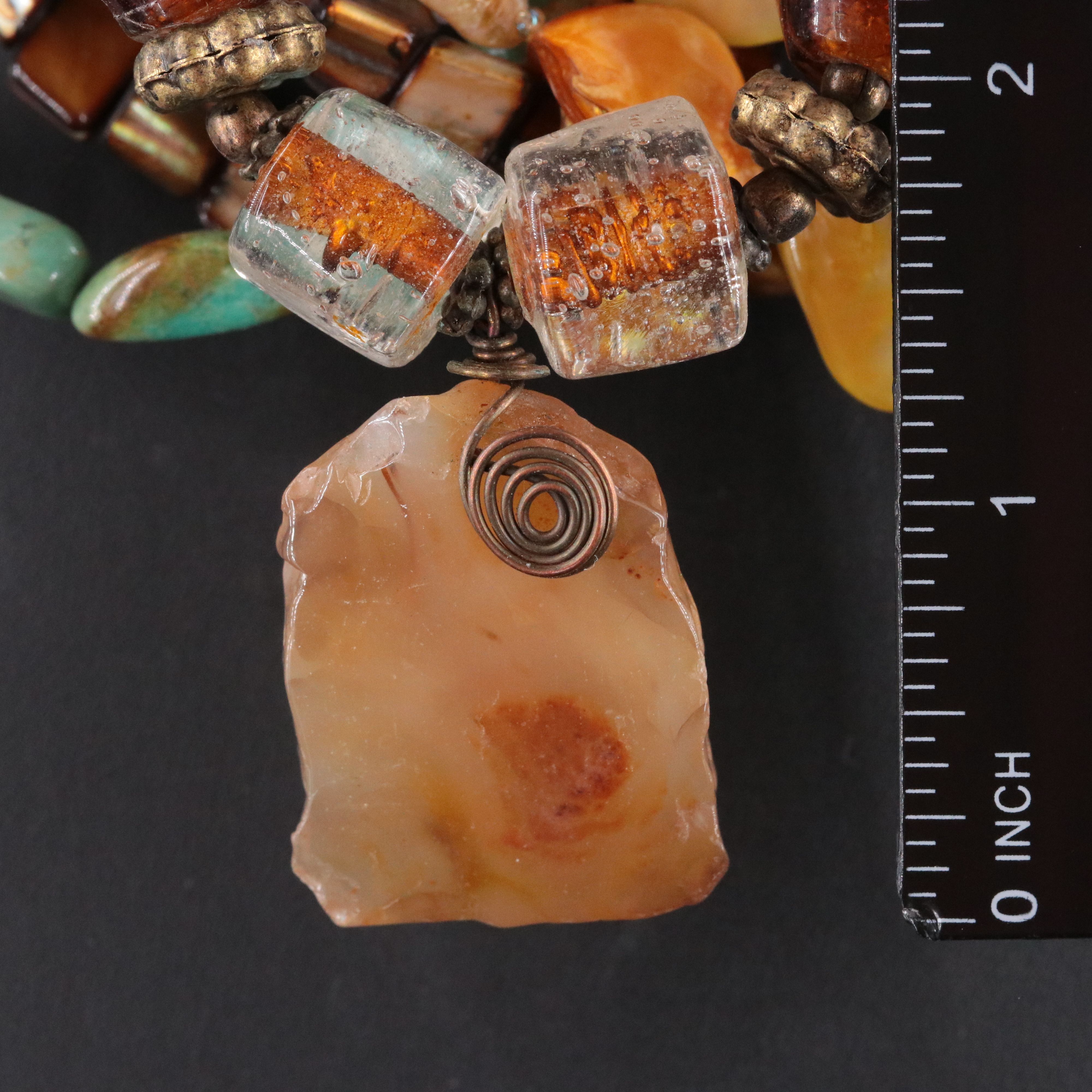 Agate, Shell, Turquoise and Sterling Featured in Necklace Collection