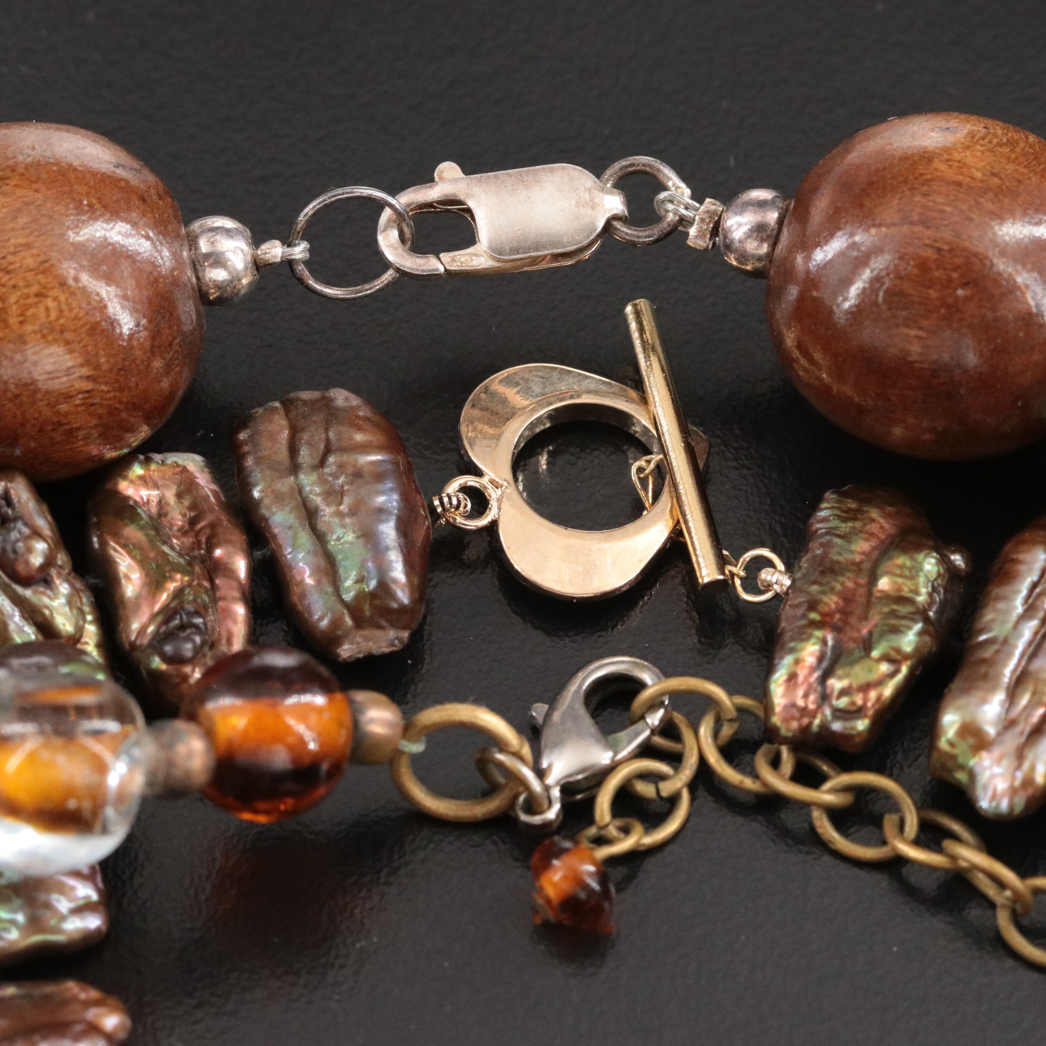 Agate, Shell, Turquoise and Sterling Featured in Necklace Collection