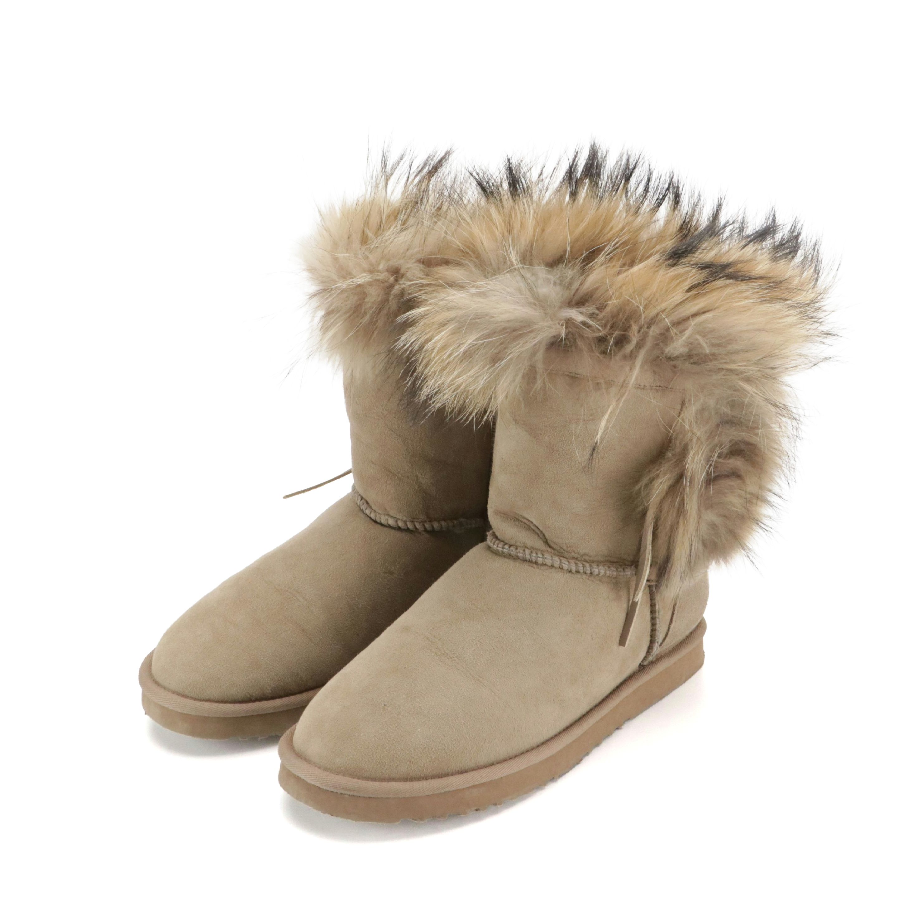 Koolaburra "Trishka" Dyed Fox Fur and Sheepskin Boots, With Box