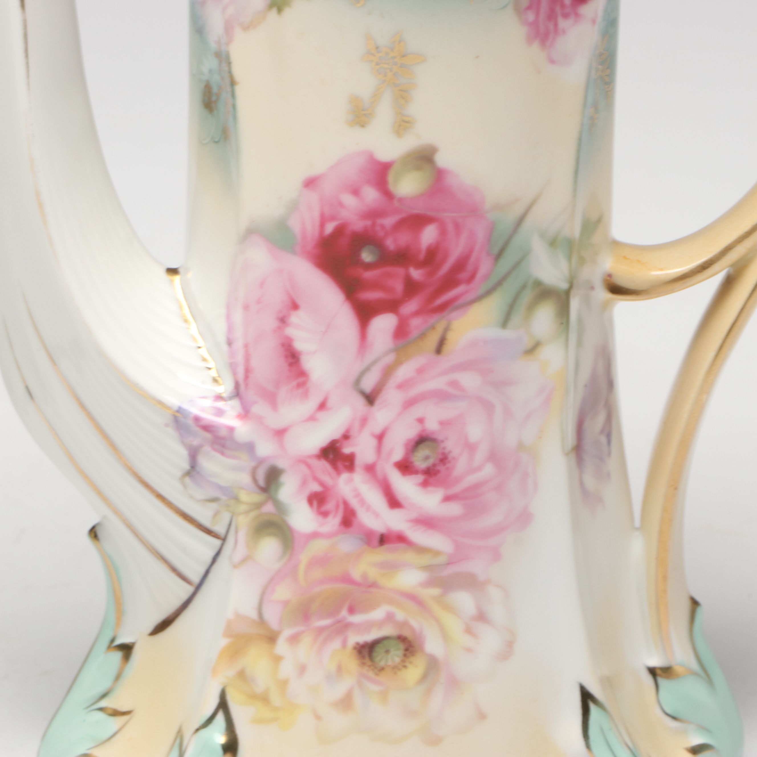 Reinhold Schlegelmilch Floral Porcelain Pitcher with Other Floral Teapot