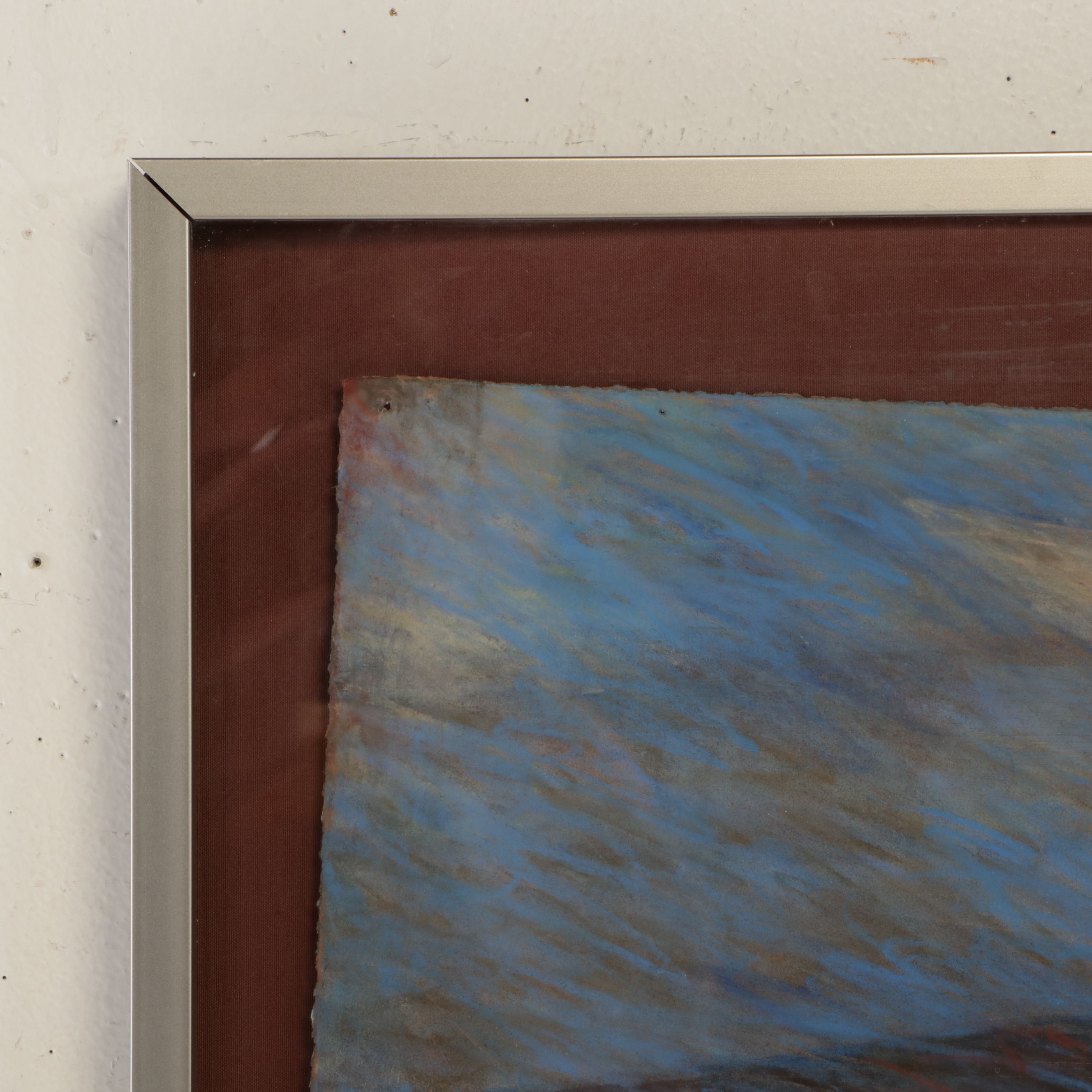 Marcy Edelstein Abstract Chalk Pastel Drawings "At The Edge," Late 20th Century