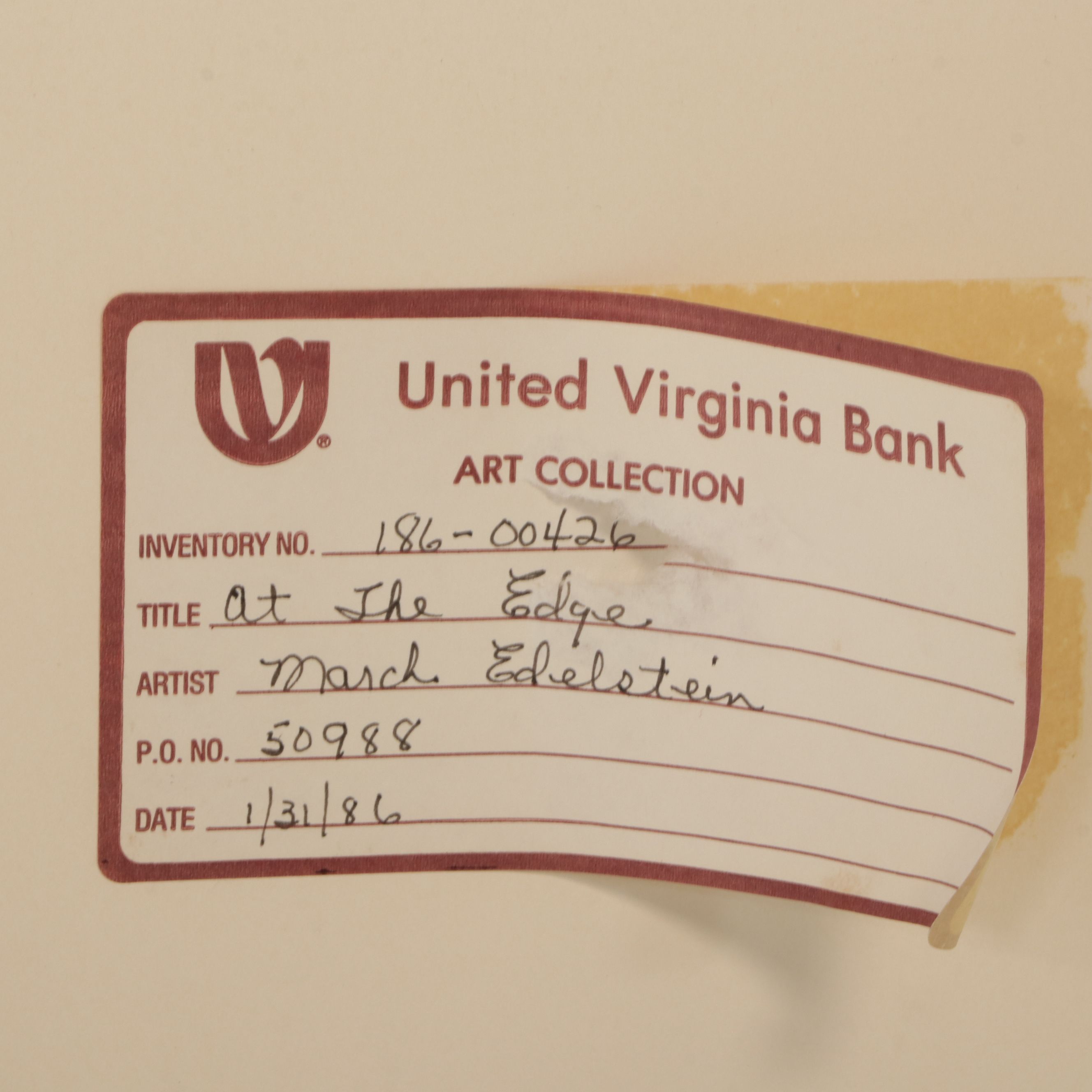 Marcy Edelstein Abstract Chalk Pastel Drawings "At The Edge," Late 20th Century