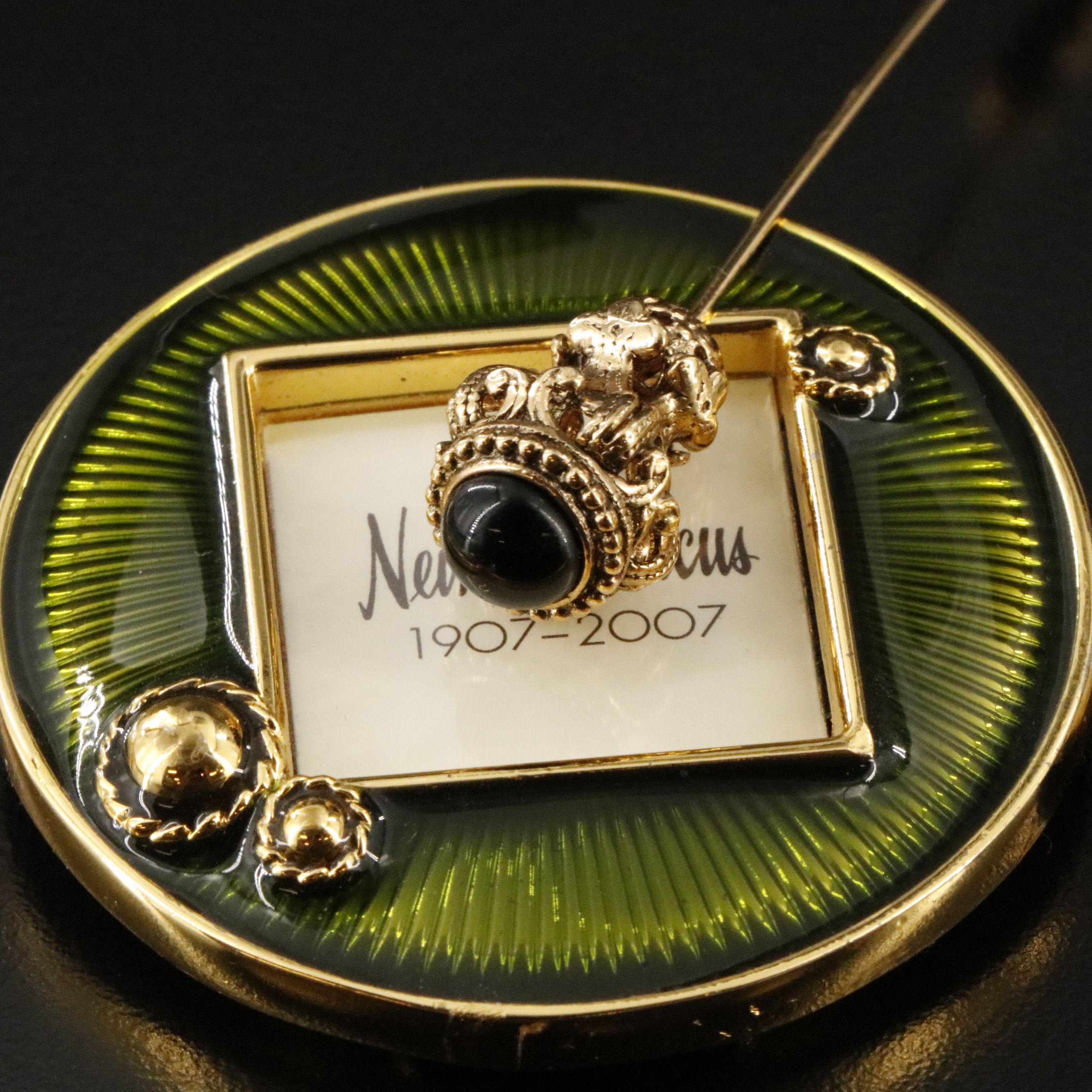 Jay Strongwater Rhinestone & Enamel Photo Frames with Stickpin