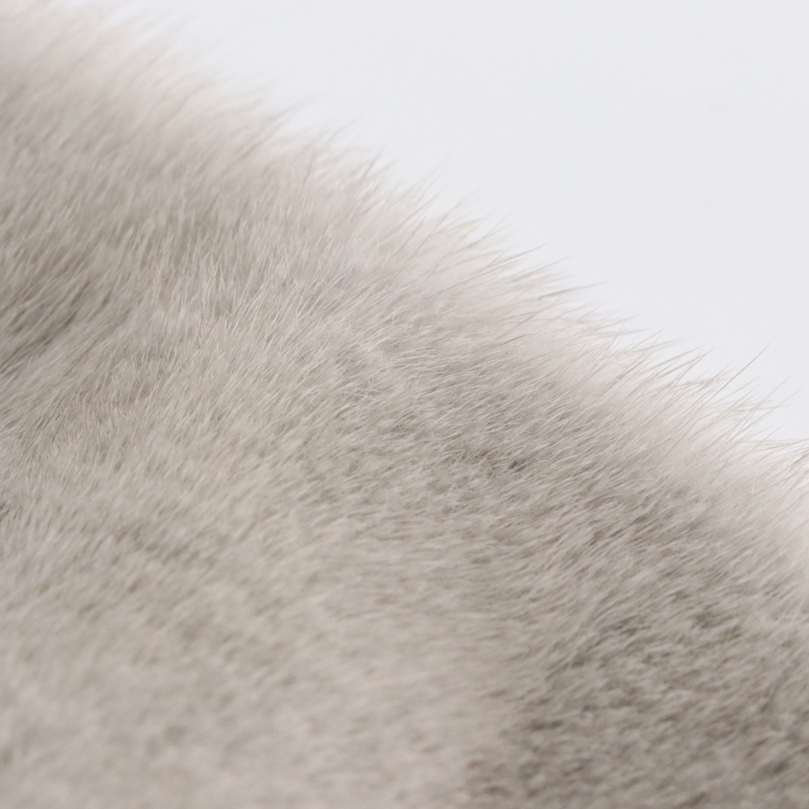 Prada Grey Mink Fur, Wool, and Cashmere Knit Scarf