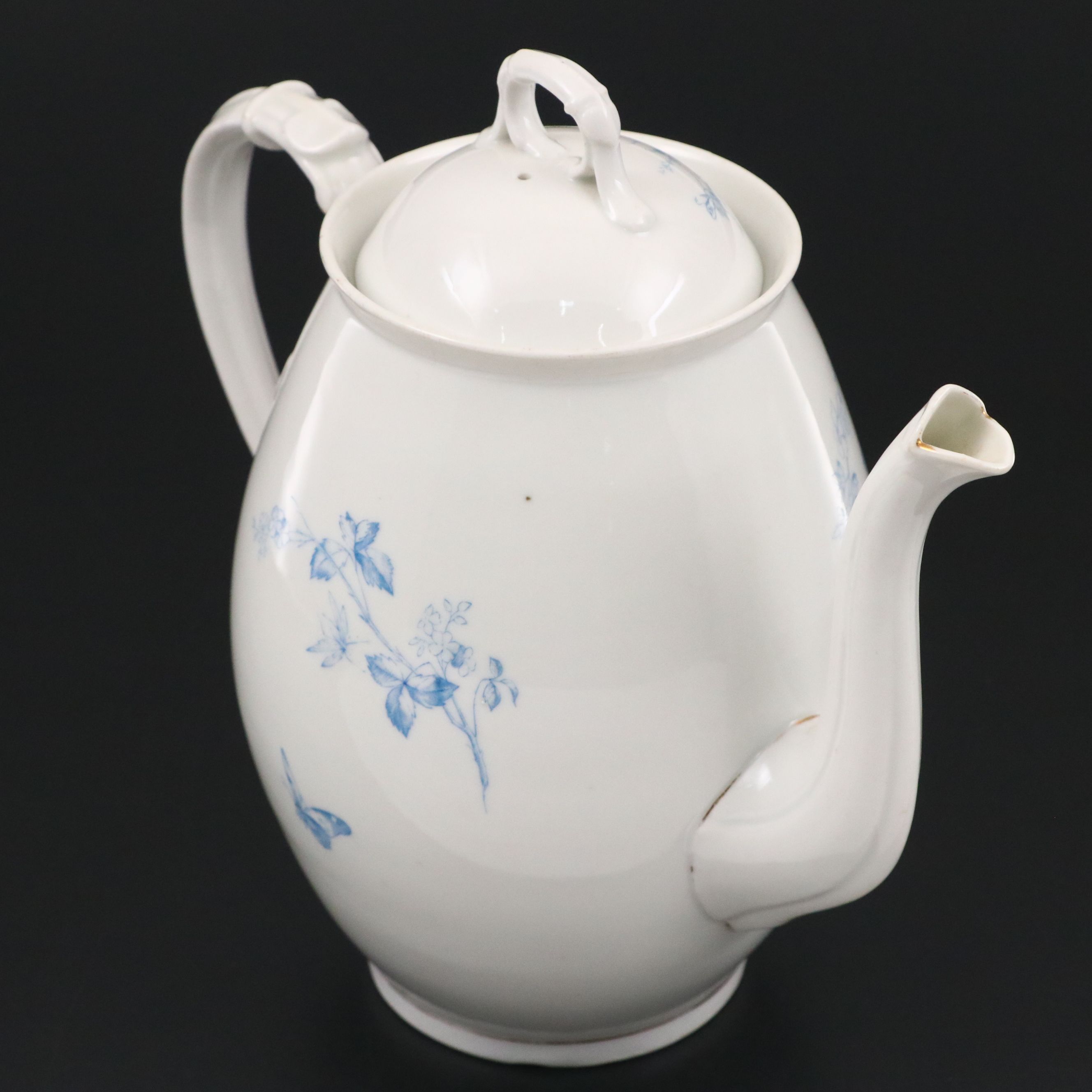 Aesthetic Movement Scenic Landscape with Birds Transferware Porcelain Teapot