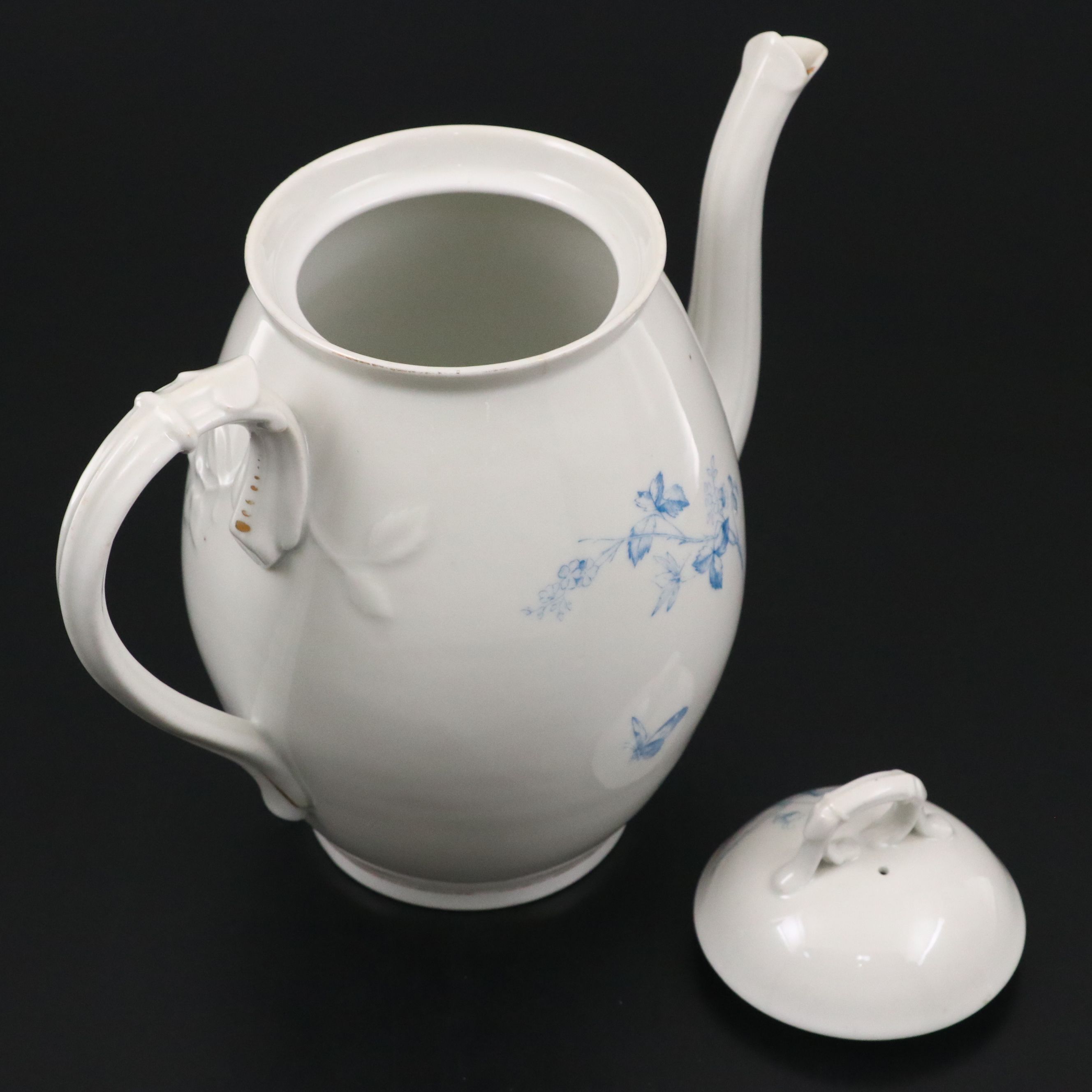 Aesthetic Movement Scenic Landscape with Birds Transferware Porcelain Teapot