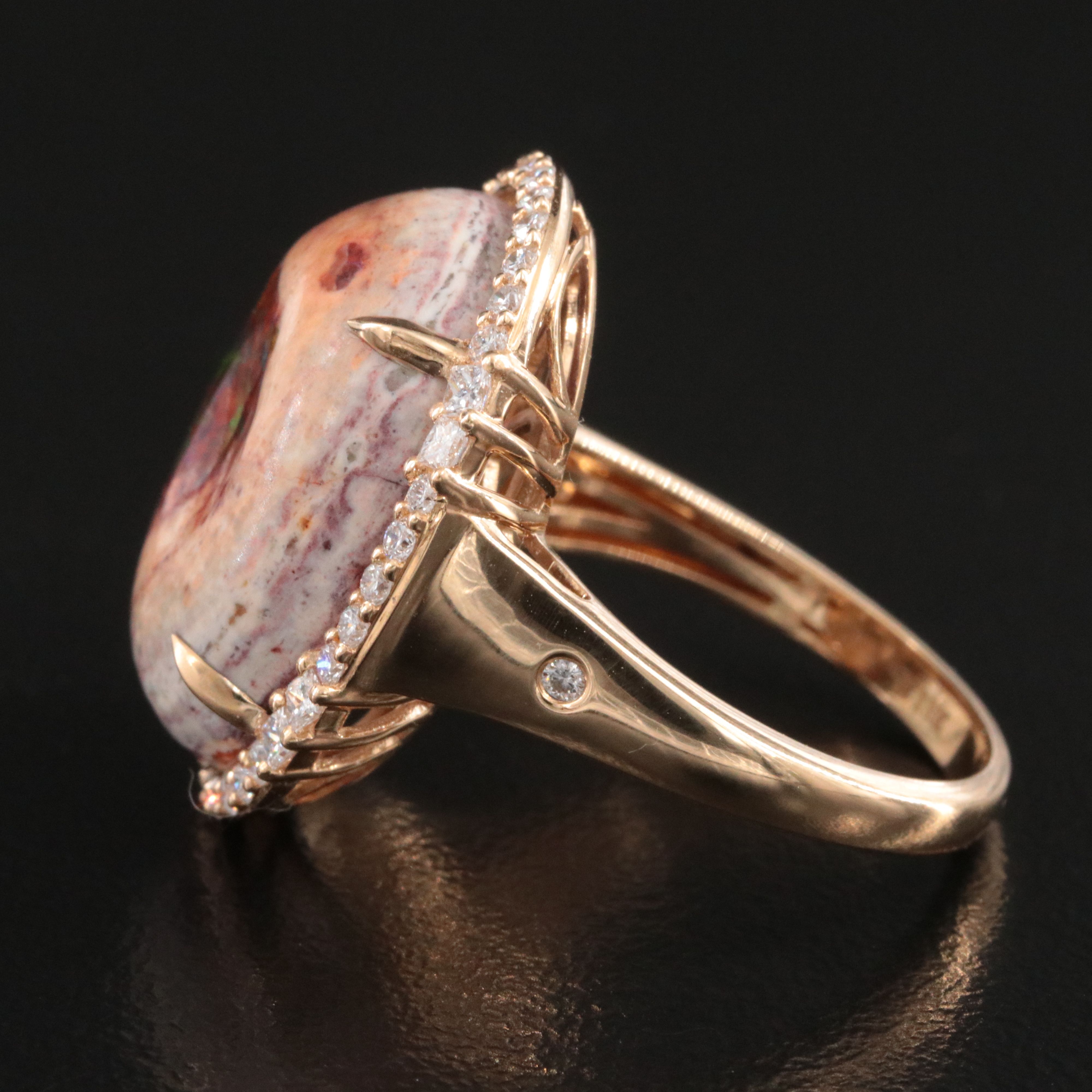 Chromia 18K Cantera Opal and Diamond Halo Ring