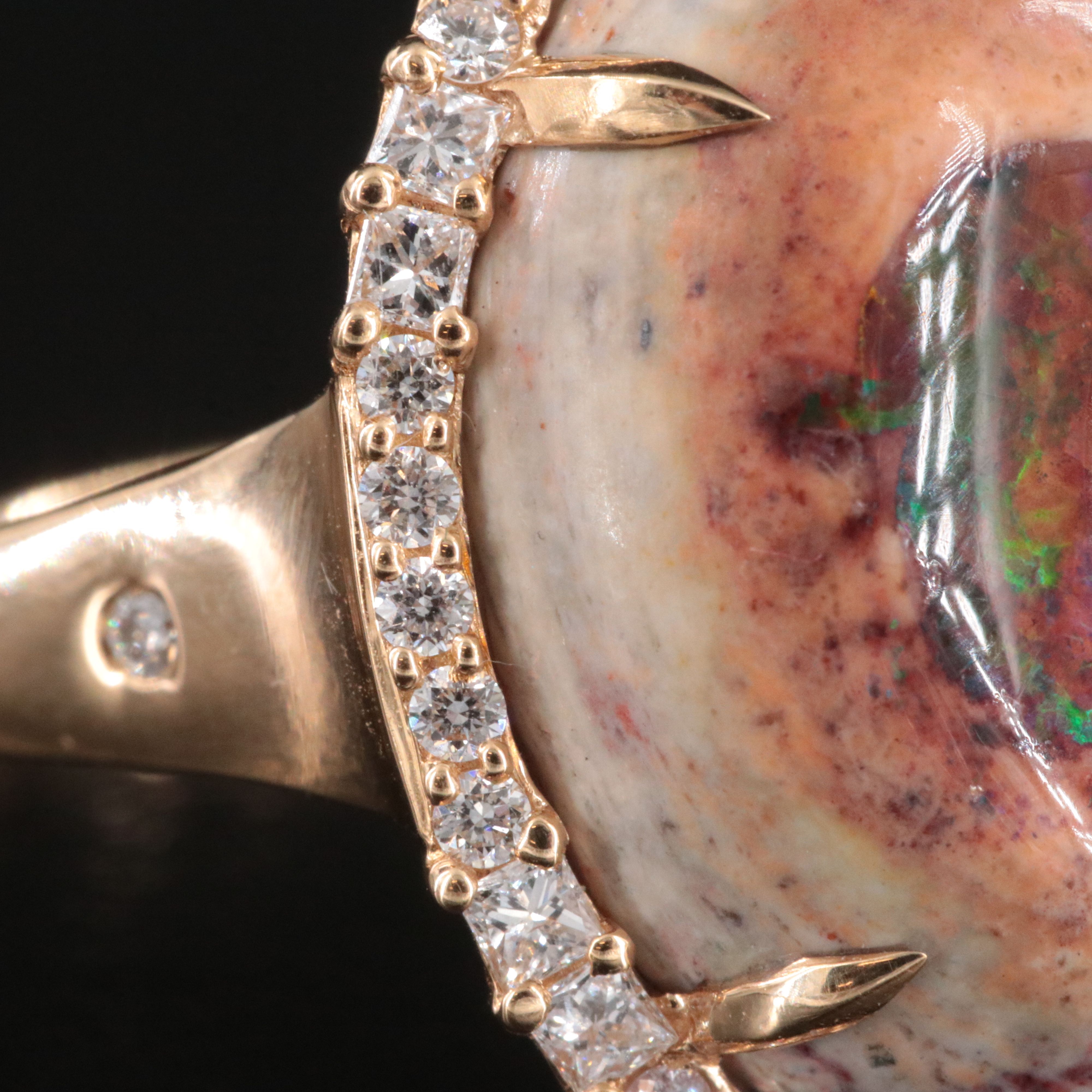 Chromia 18K Cantera Opal and Diamond Halo Ring
