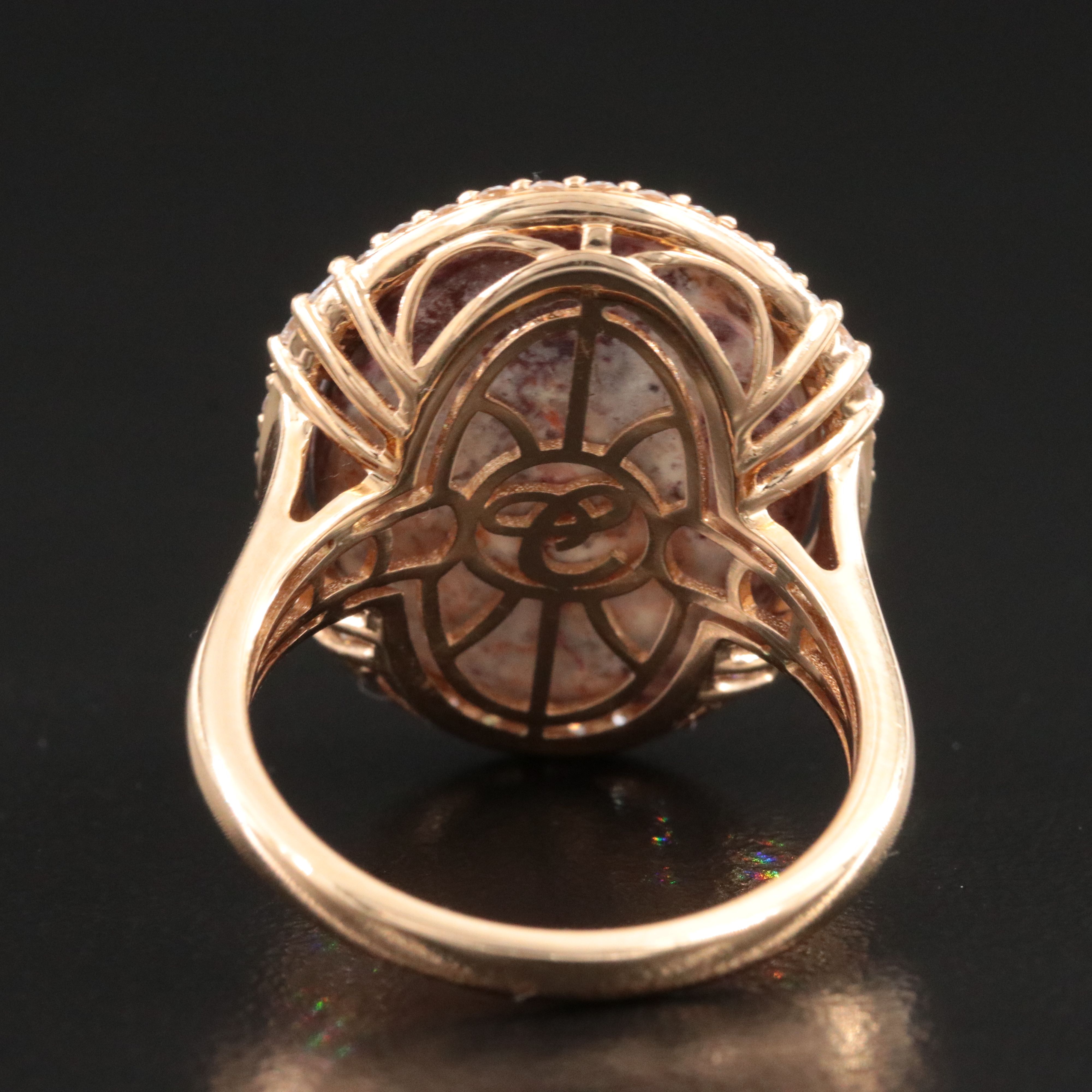 Chromia 18K Cantera Opal and Diamond Halo Ring