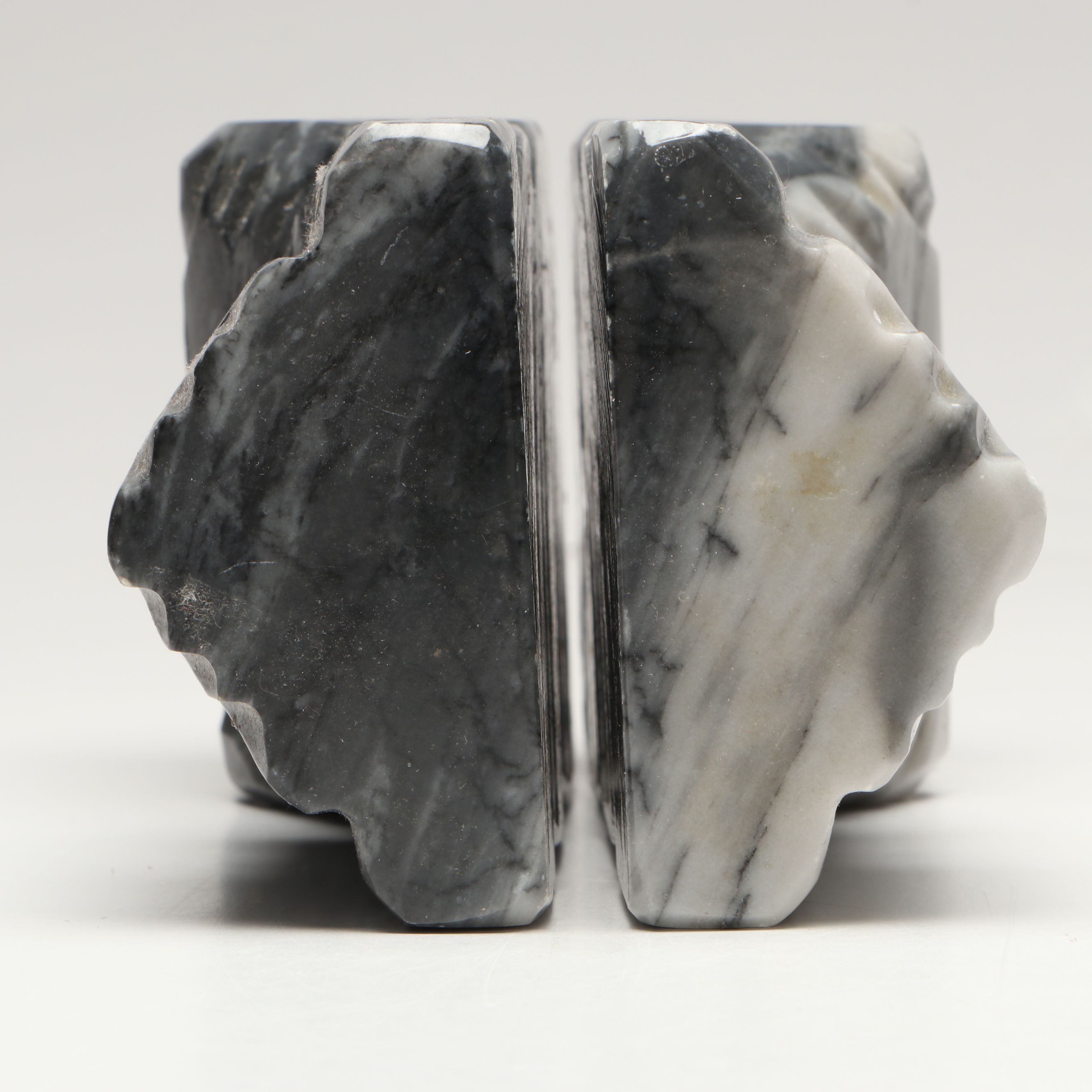 Mesoamerican Style Marble Bookends with Other Italian Stone Bookends