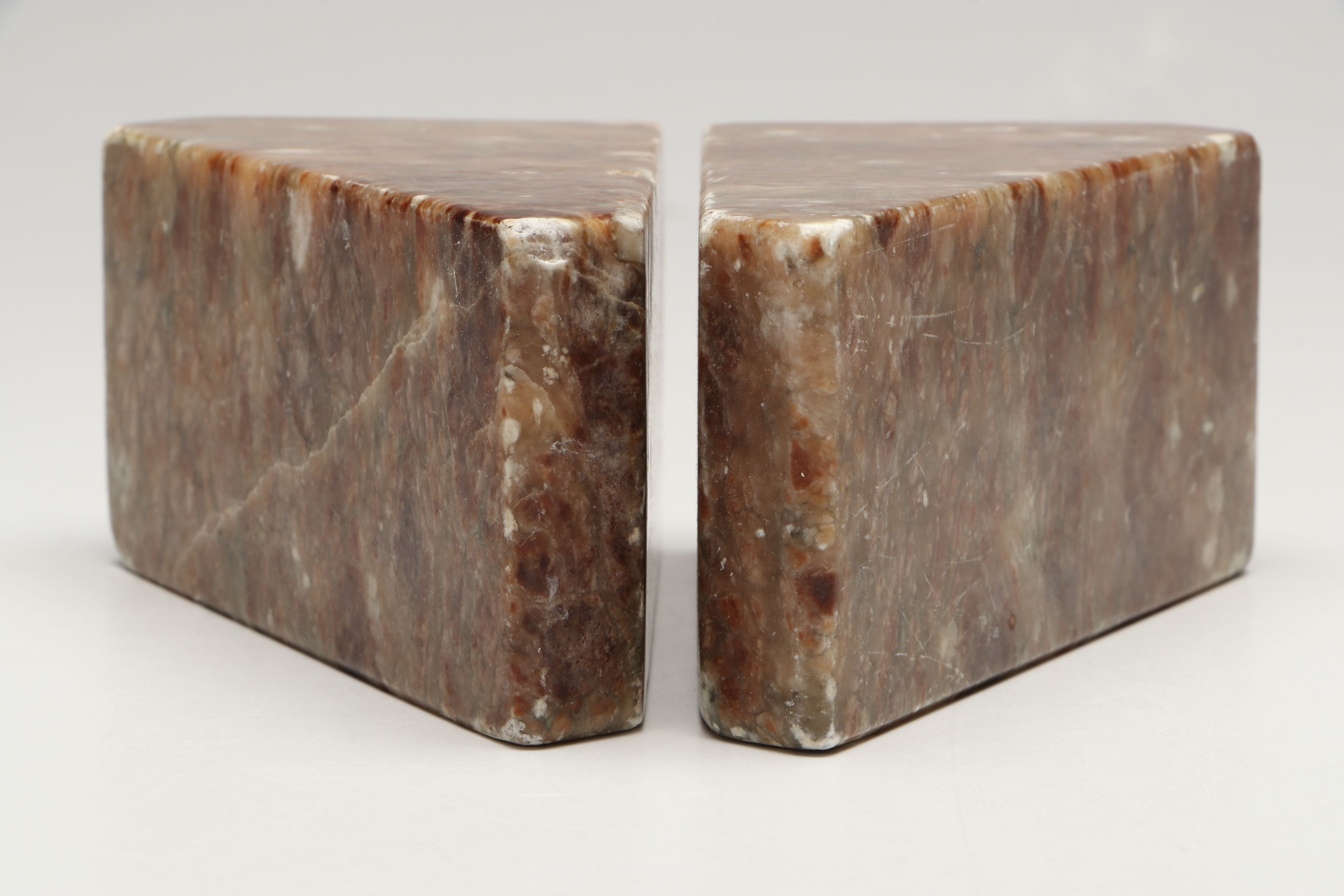 Mesoamerican Style Marble Bookends with Other Italian Stone Bookends