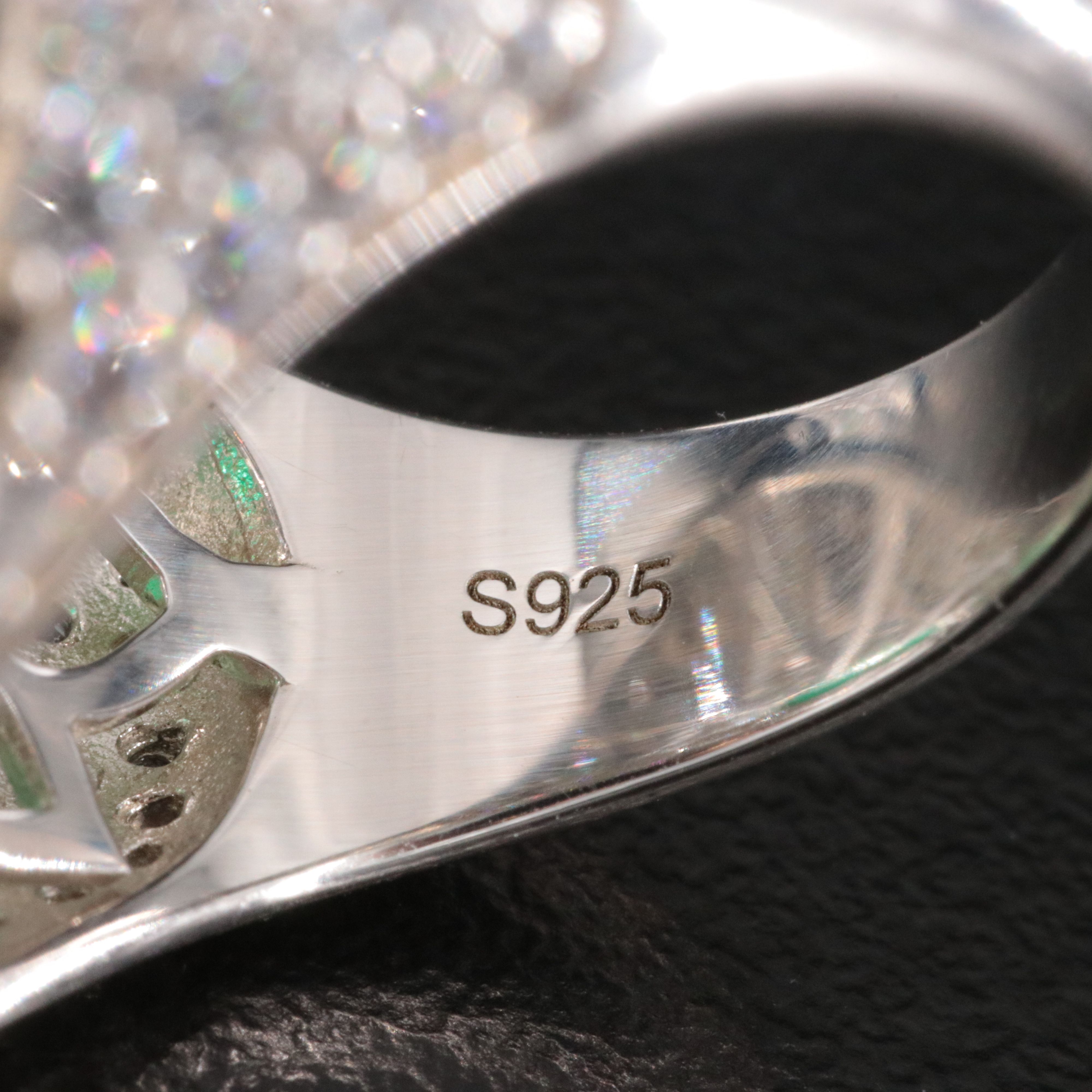 Sterling Ring Including Glass, CZ and Enamel