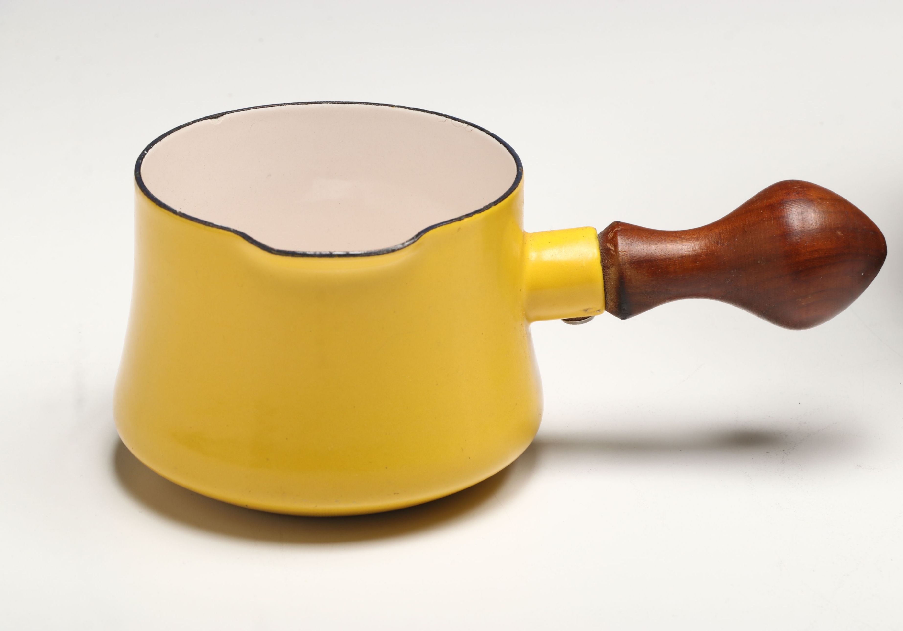 Dansk "Kobenstyle" Yellow Enameled Casserole Dishes, Fondue Pot and Sauce Pans