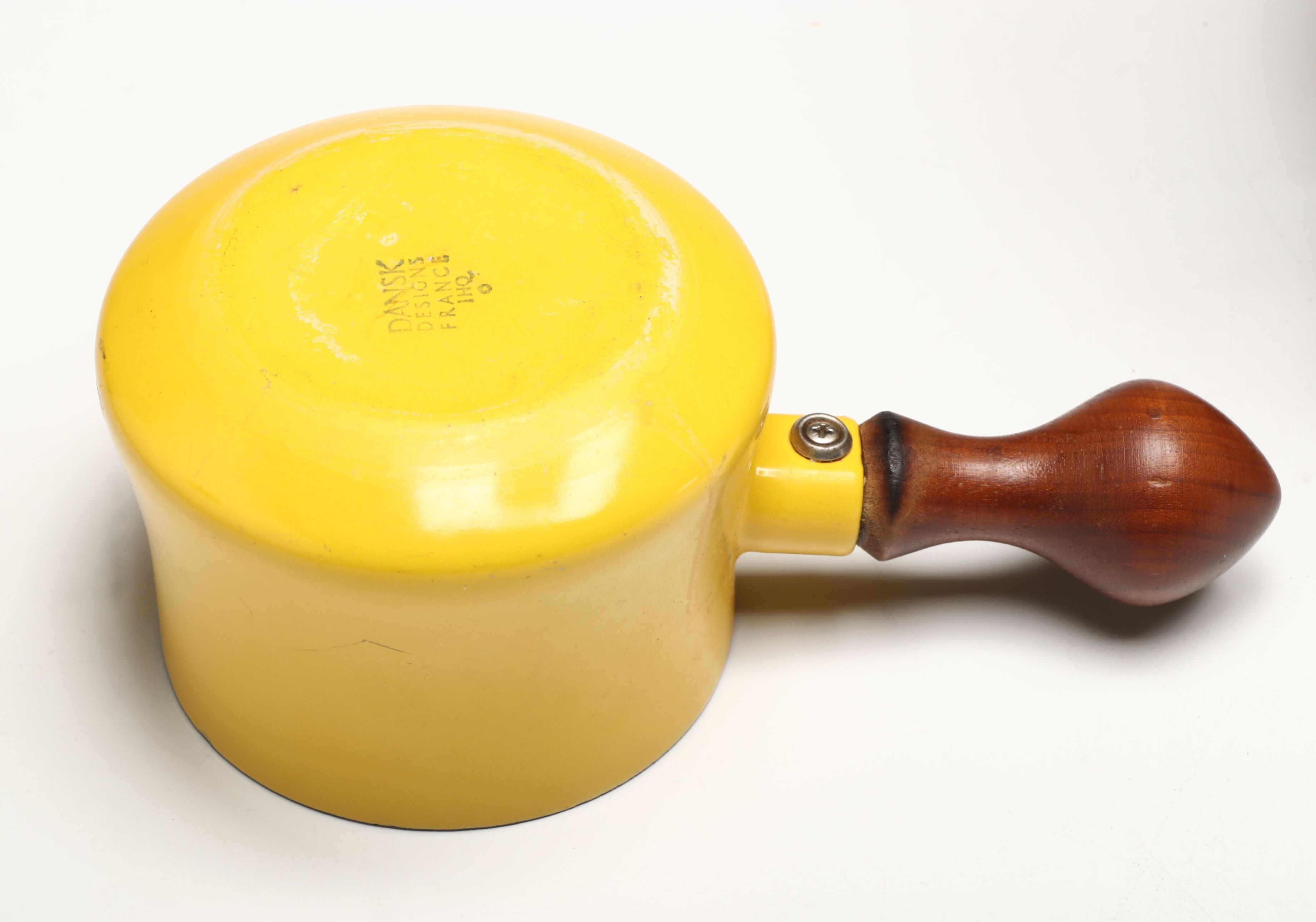 Dansk "Kobenstyle" Yellow Enameled Casserole Dishes, Fondue Pot and Sauce Pans