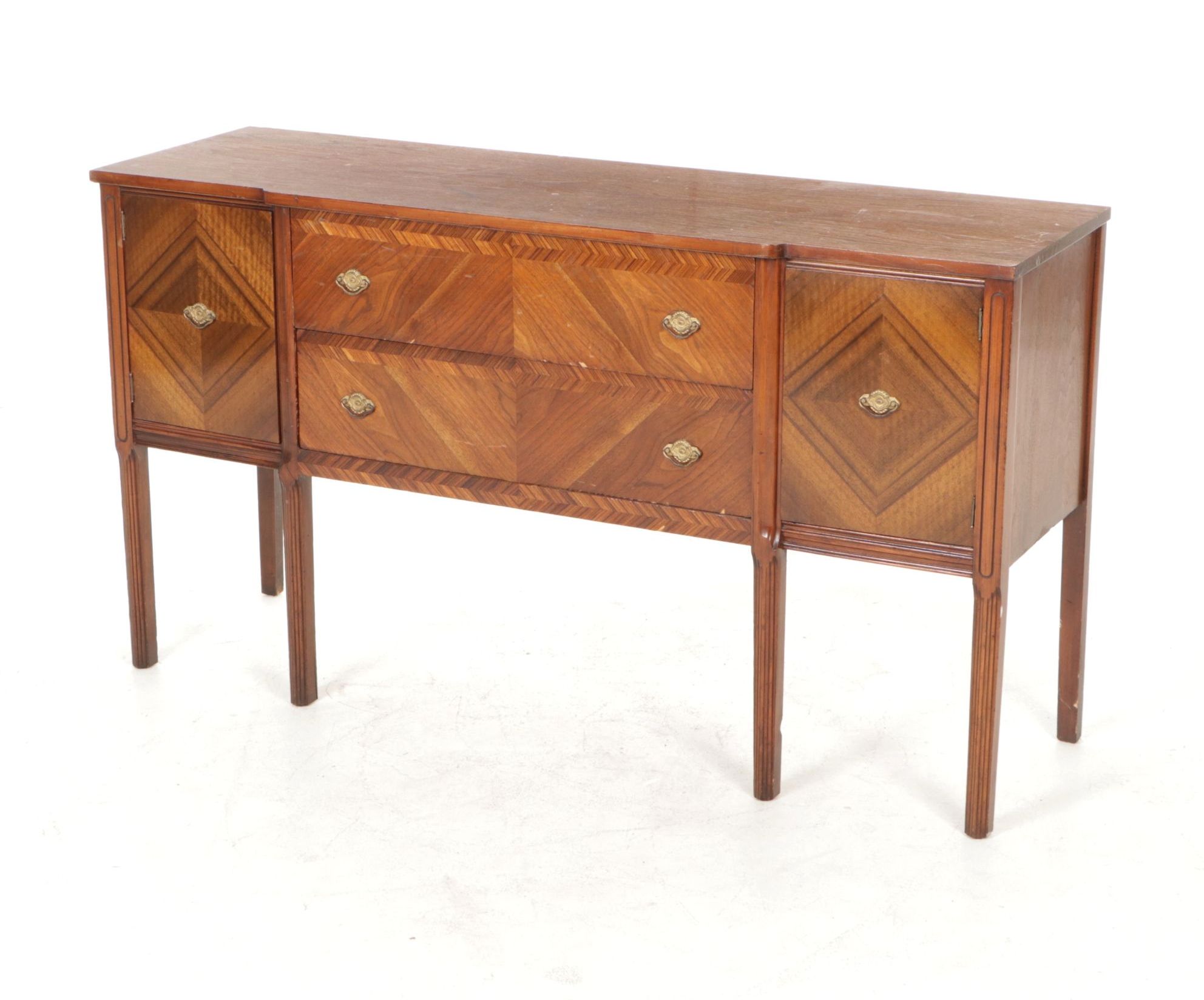 Sheraton Style Walnut Sideboard, Early to Mid-20th Century