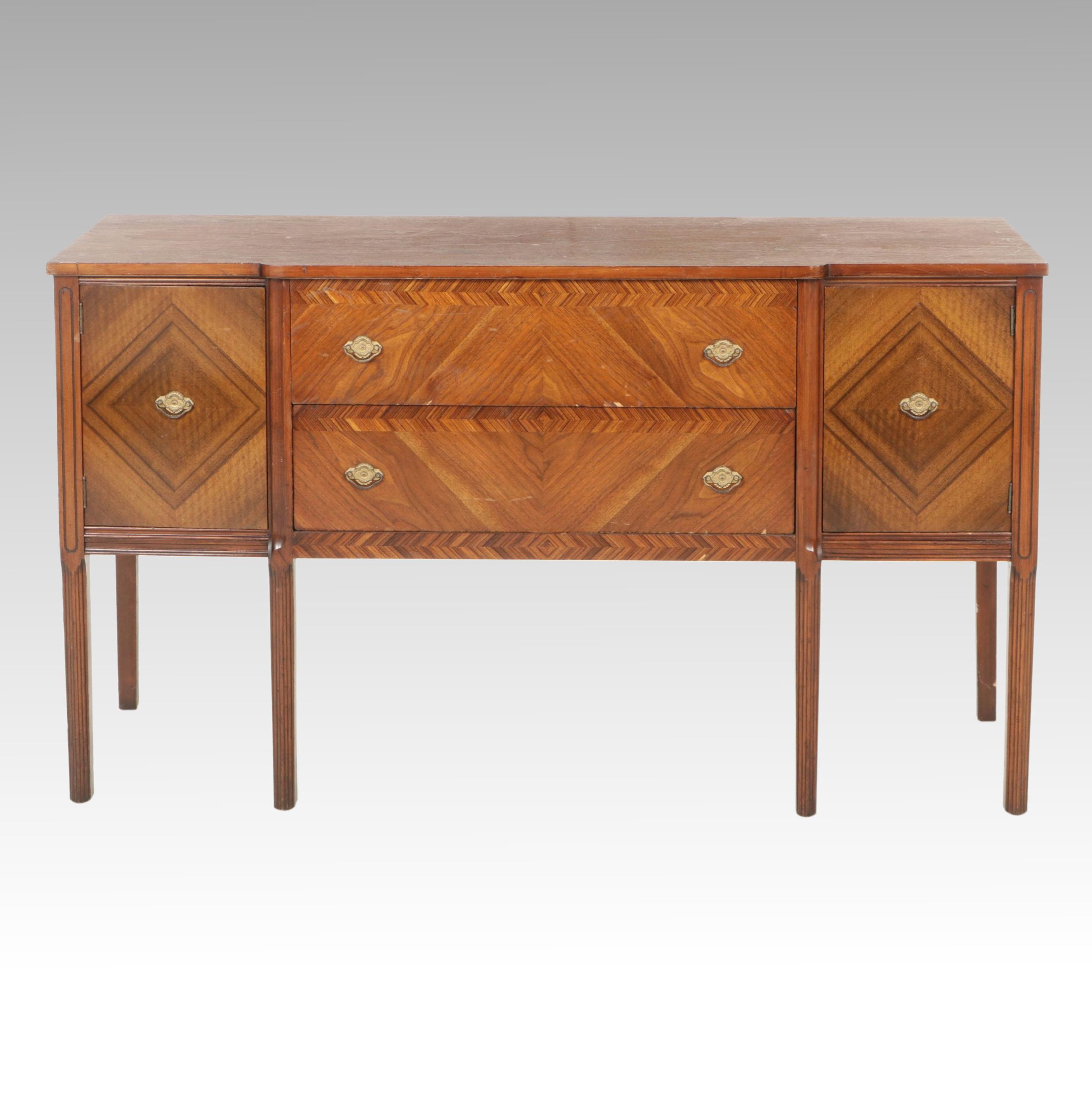 Sheraton Style Walnut Sideboard, Early to Mid-20th Century