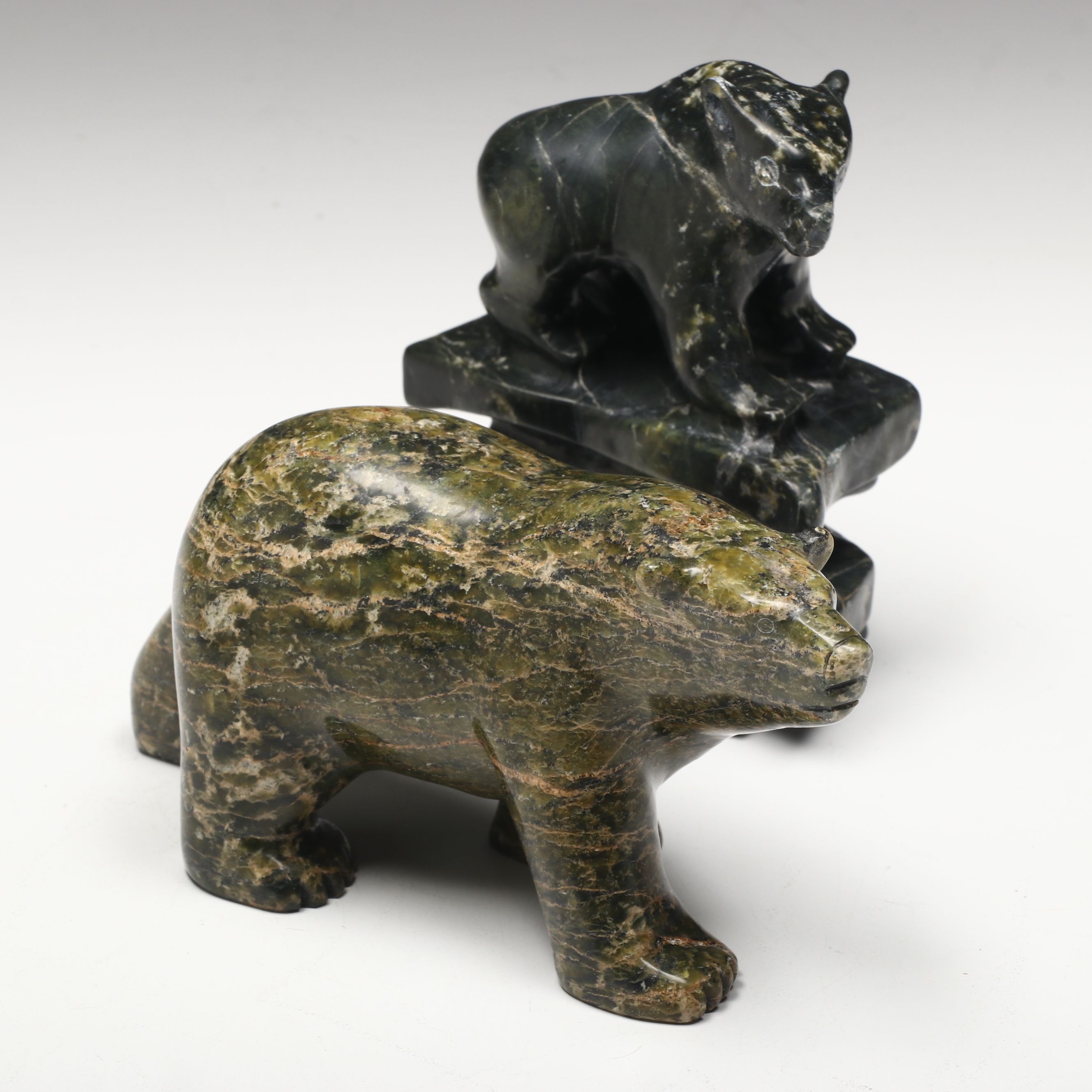 Inuit Carved Soapstone Bears