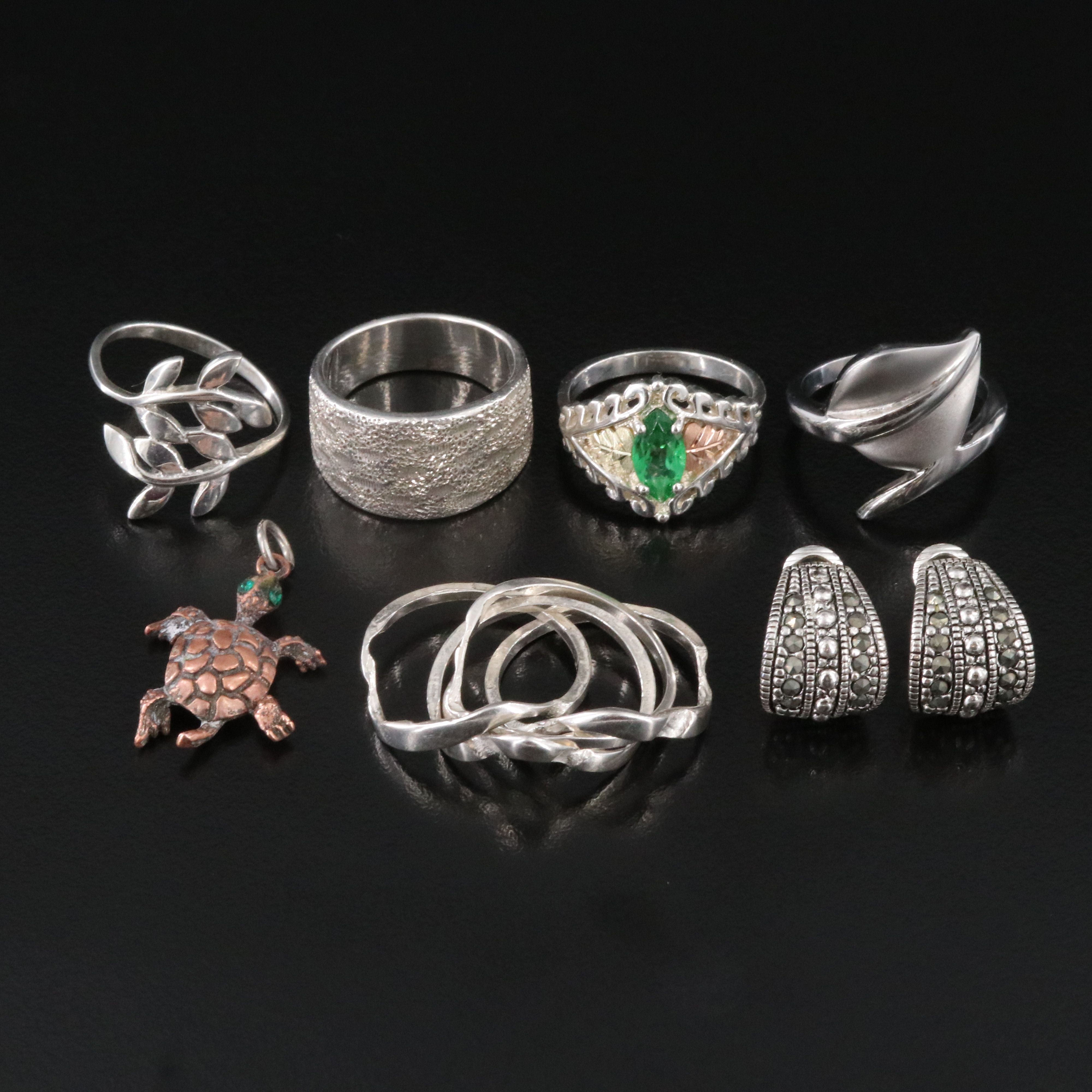 Jewelry Collection Featuring Sterling, Nature Motifs and Rhinestones