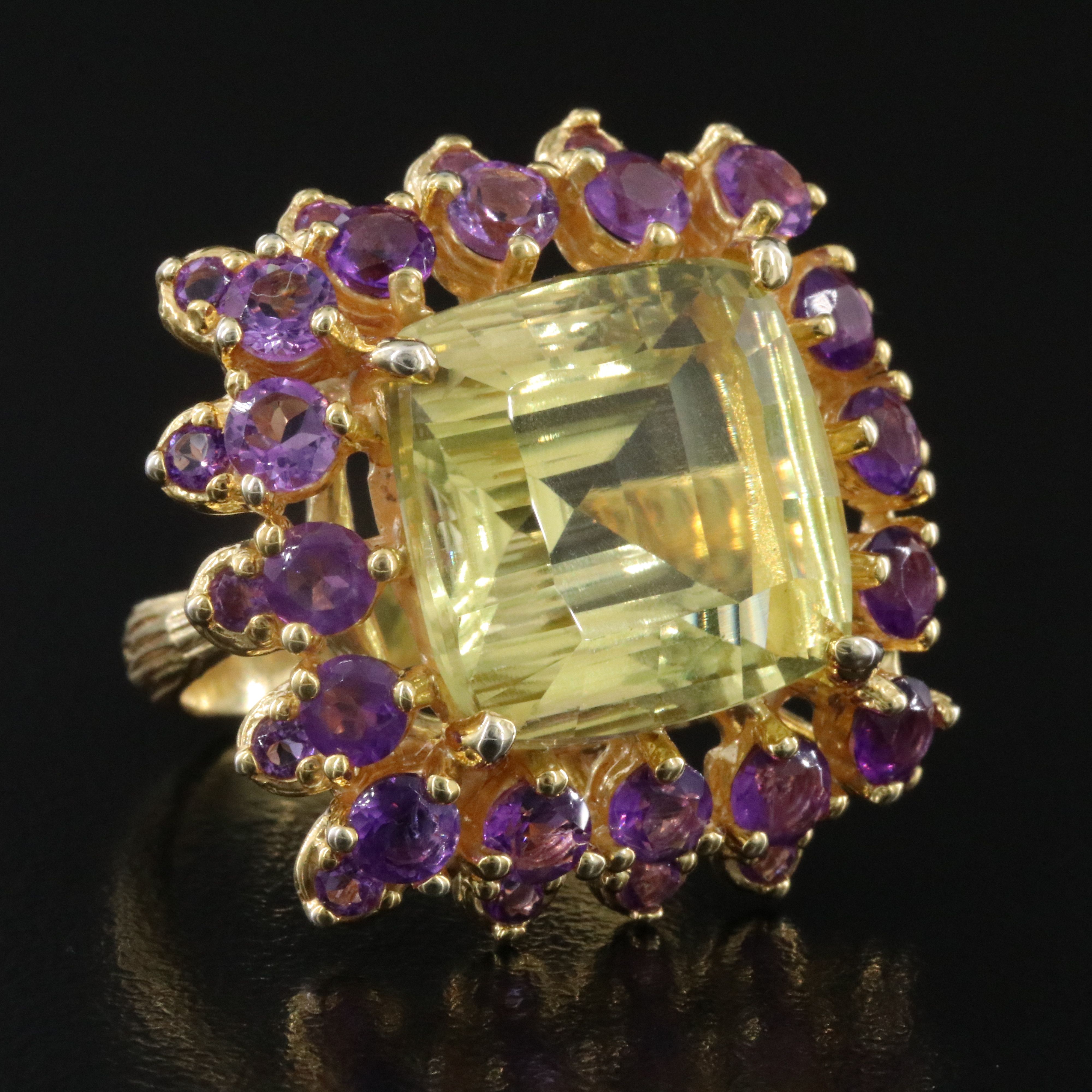 Sterling Citrine and Amethyst Ring