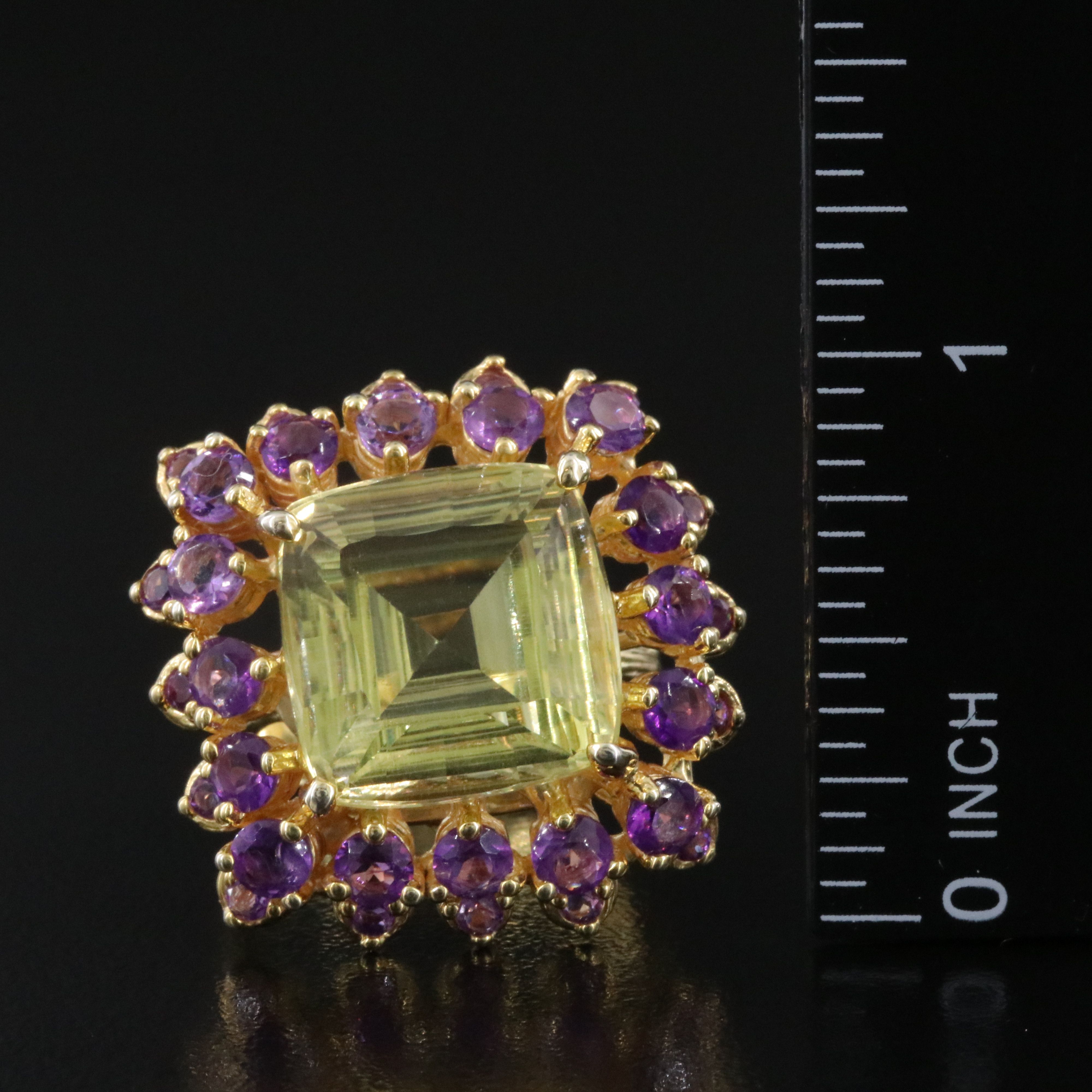 Sterling Citrine and Amethyst Ring