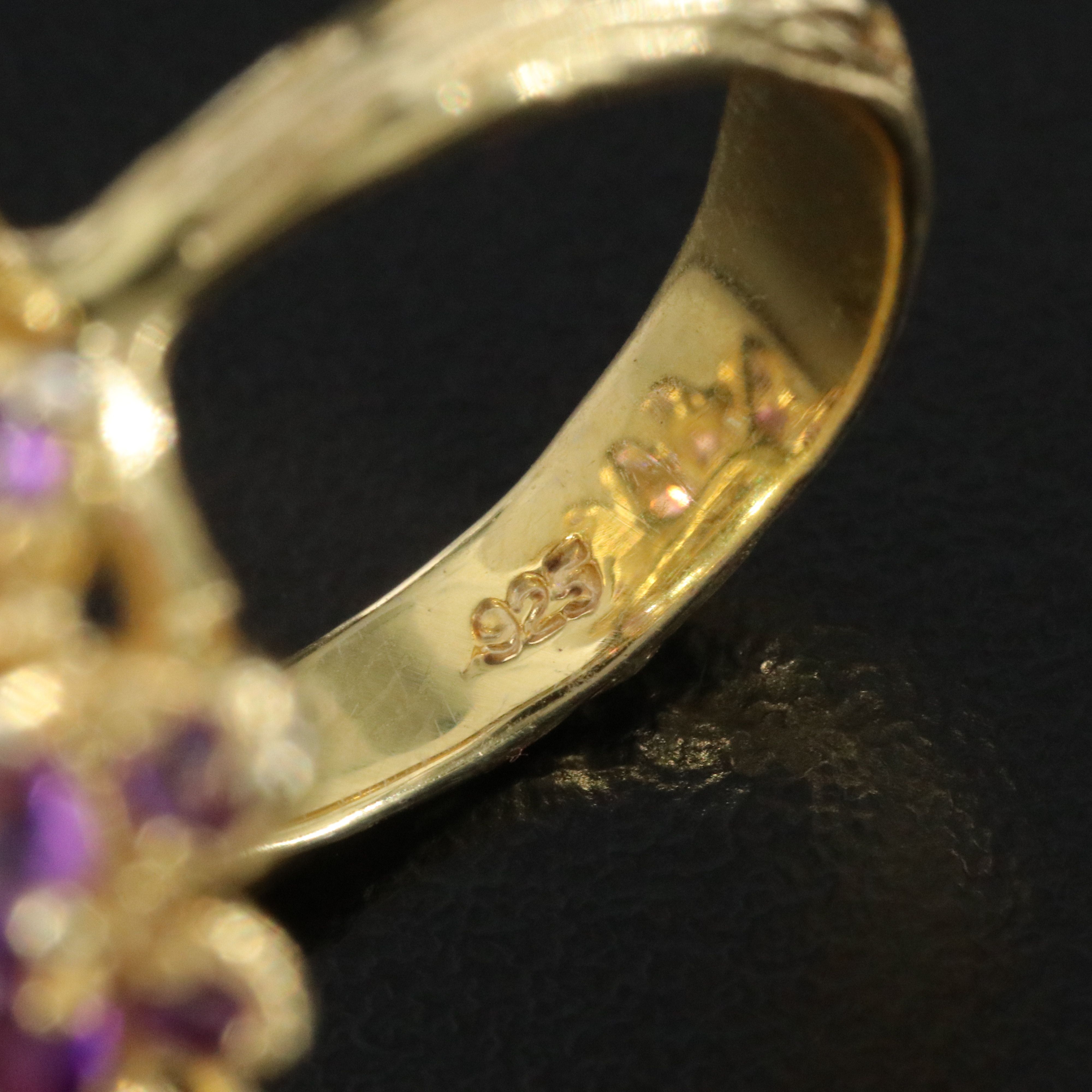 Sterling Citrine and Amethyst Ring